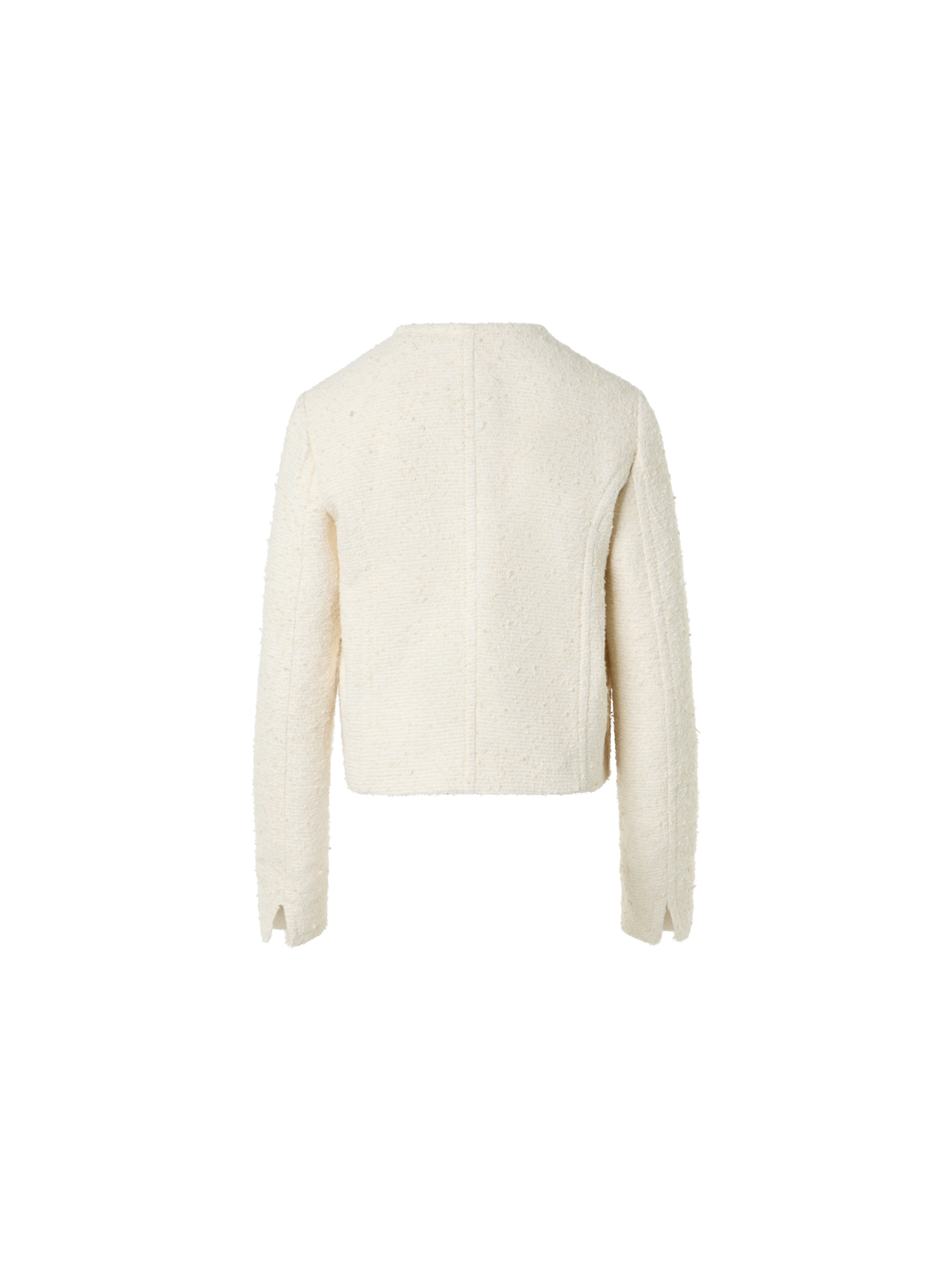 Designer Kastige Sommer-Jacke aus Bouclé-Baumwolle - Ecru