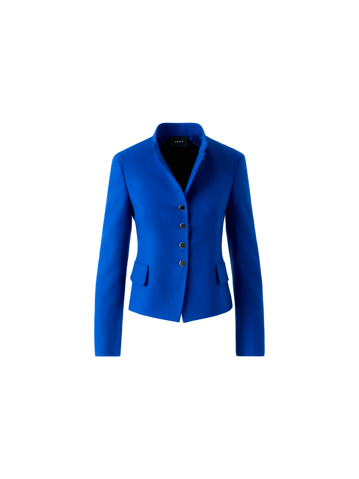 Designer Kurze Taillierte Wollflanell Doubleface Jacke - Blau
