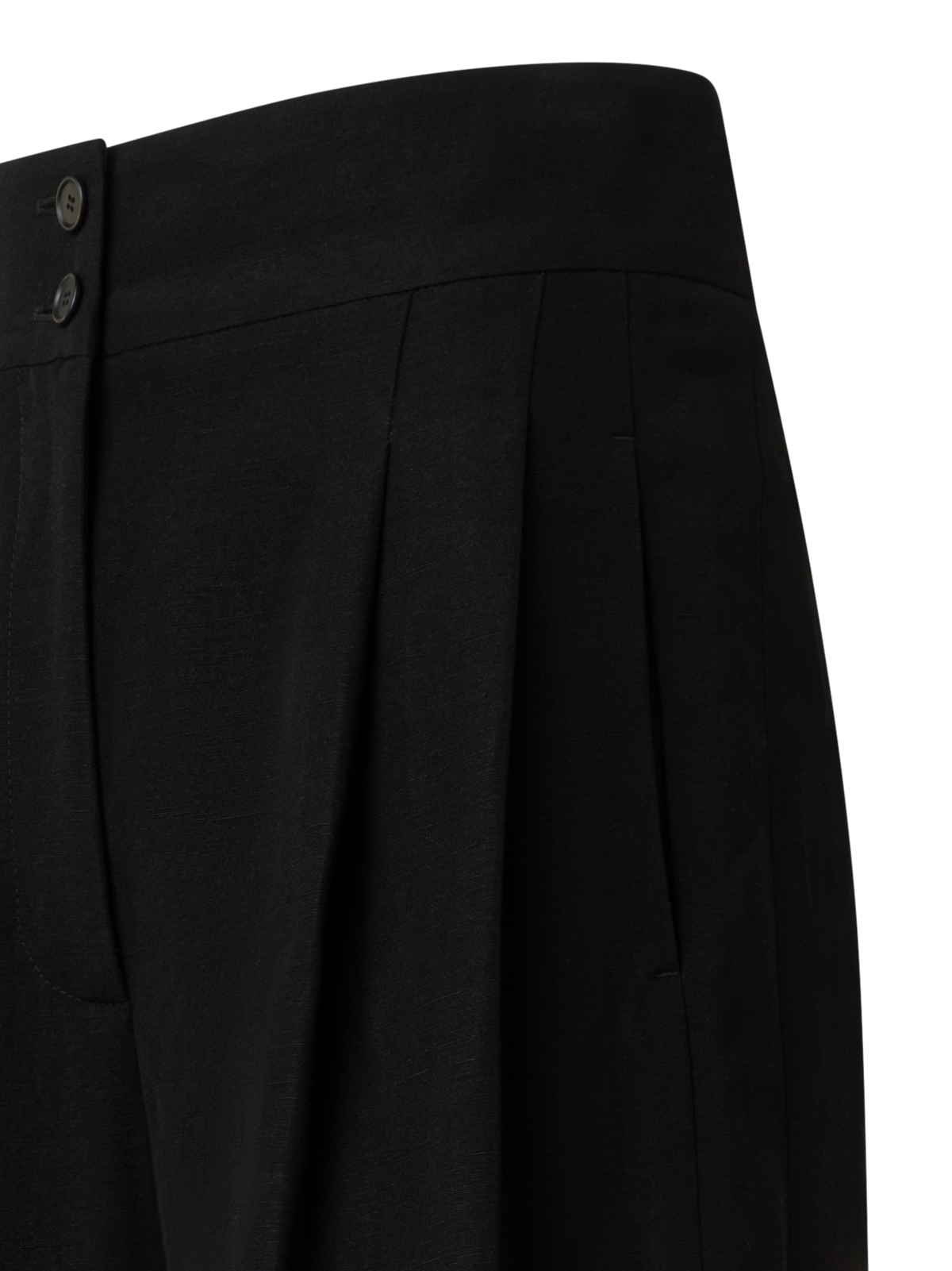 Designer Extra Weite Palazzo-Hose aus Leinen-Viskose - Schwarz