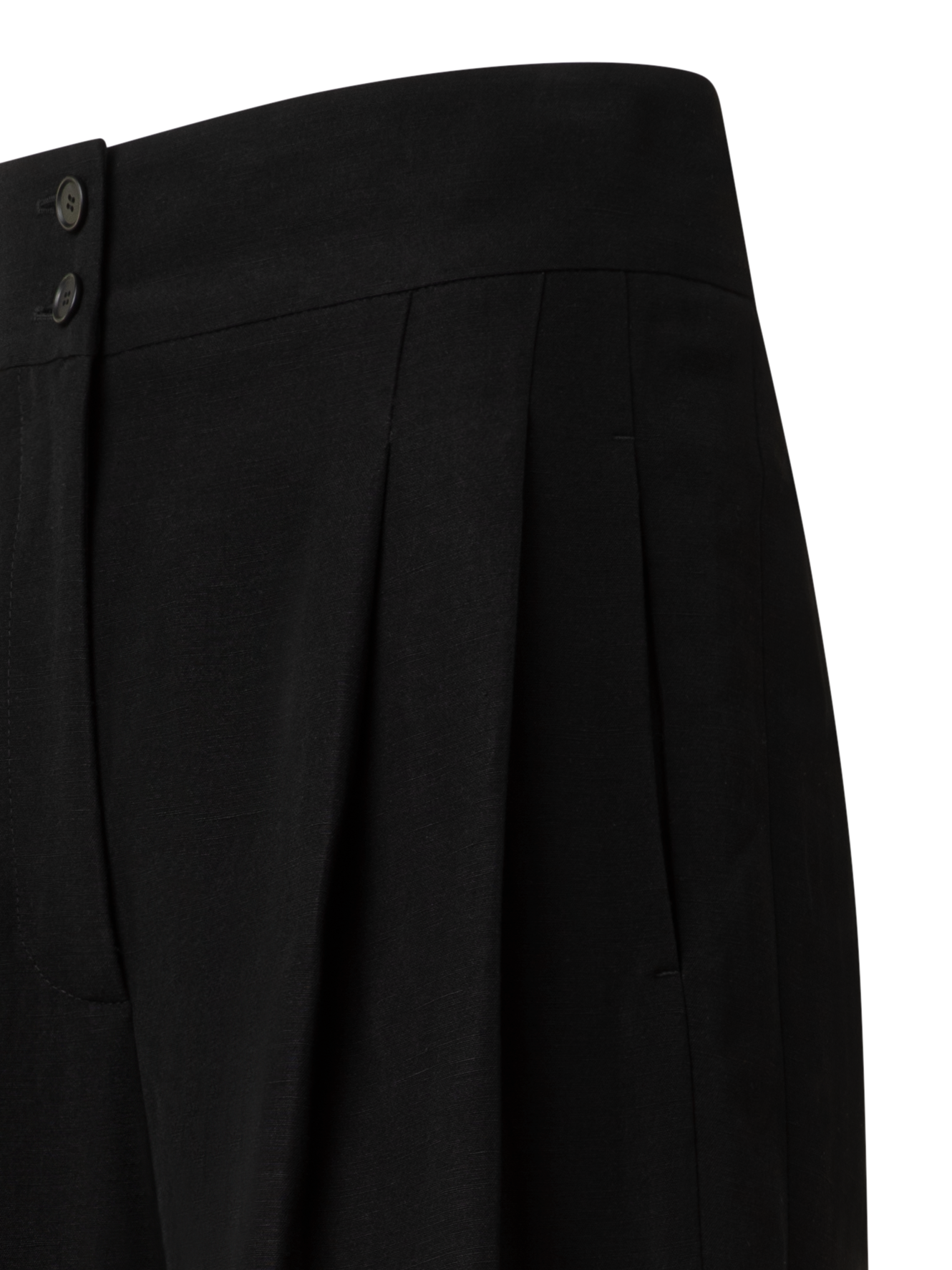 Designer Extra Weite Palazzo-Hose aus Leinen-Viskose - Schwarz