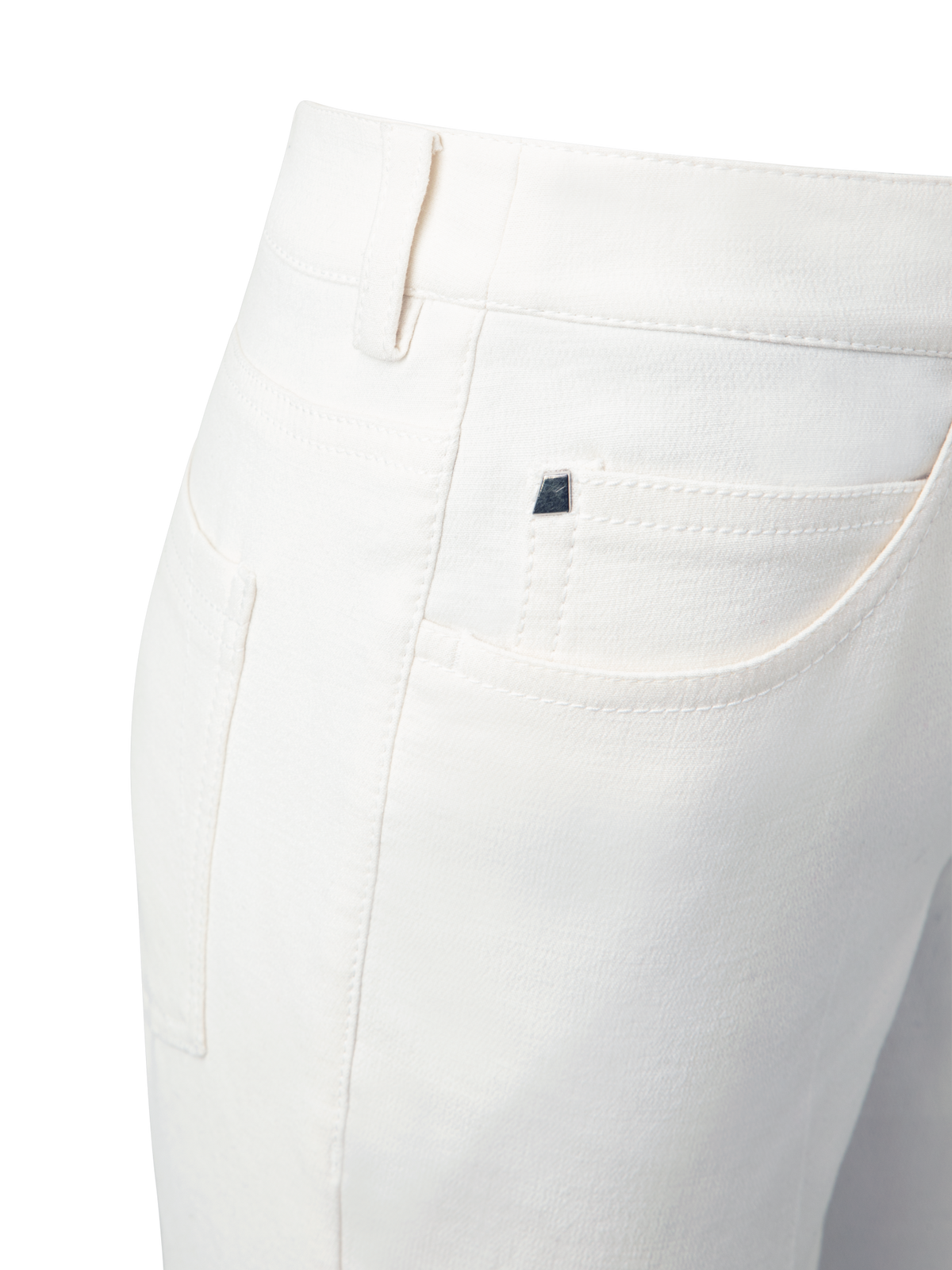 Designer Slim Hose aus Baumwoll-Denim-Stretch - Ecru - Weiss