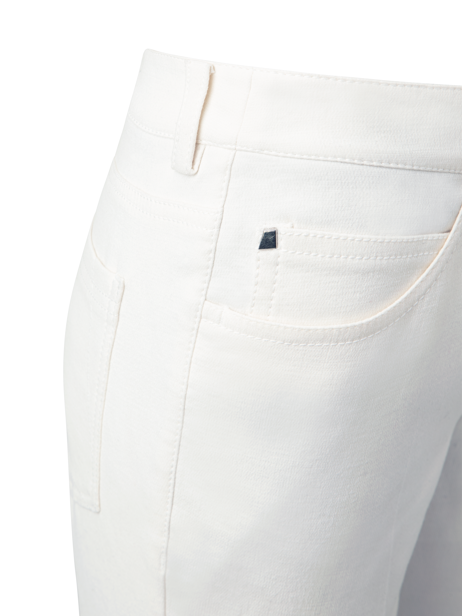 Designer Slim Hose aus Baumwoll-Denim-Stretch - Ecru - Weiss