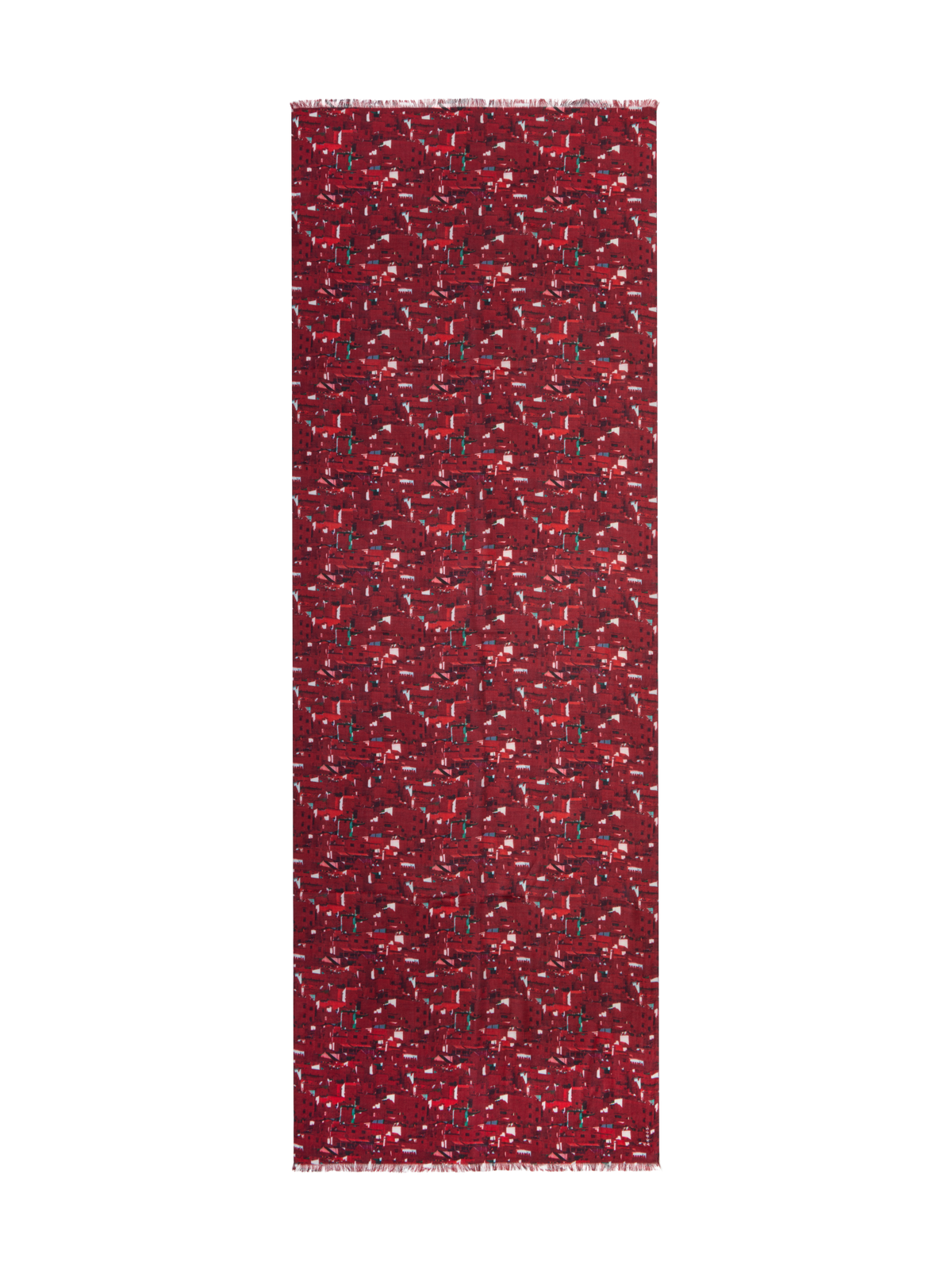 Designer Druck Schal - Schwarz - Weinrot - Grau - Rot - Weiss