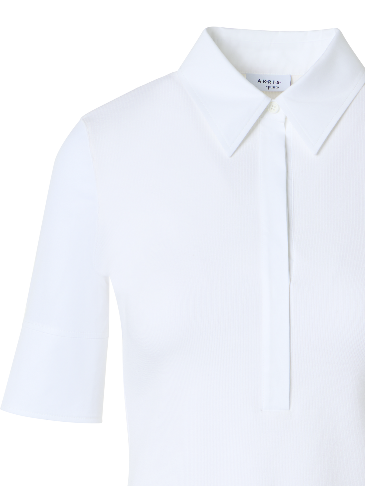 Designer Polo aus Baumwolljersey mit Popeline-Details - Weiss