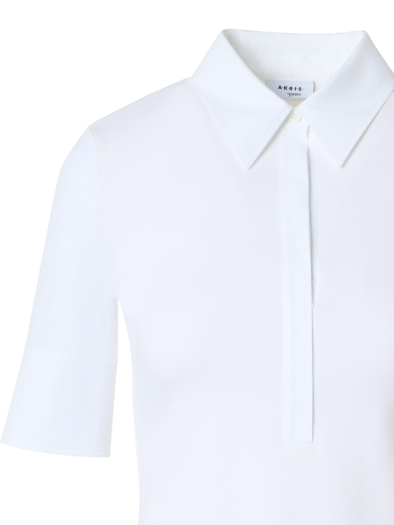 Designer Polo aus Baumwolljersey mit Popeline-Details - Weiss