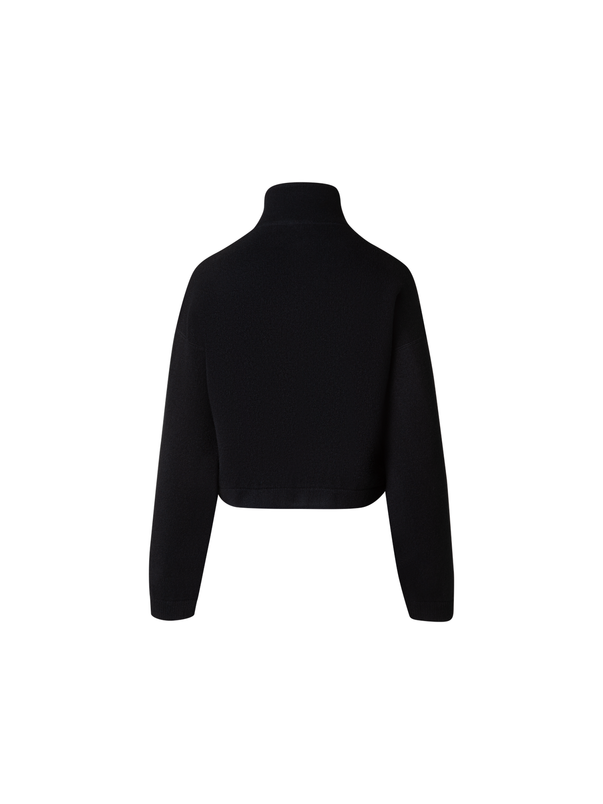 Designer Kurze Kaschmir-Piqué-Strickjacke - Schwarz