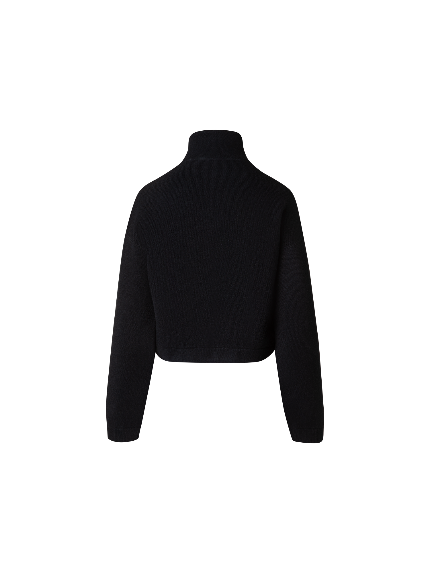 Designer Kurze Kaschmir-Piqué-Strickjacke - Schwarz