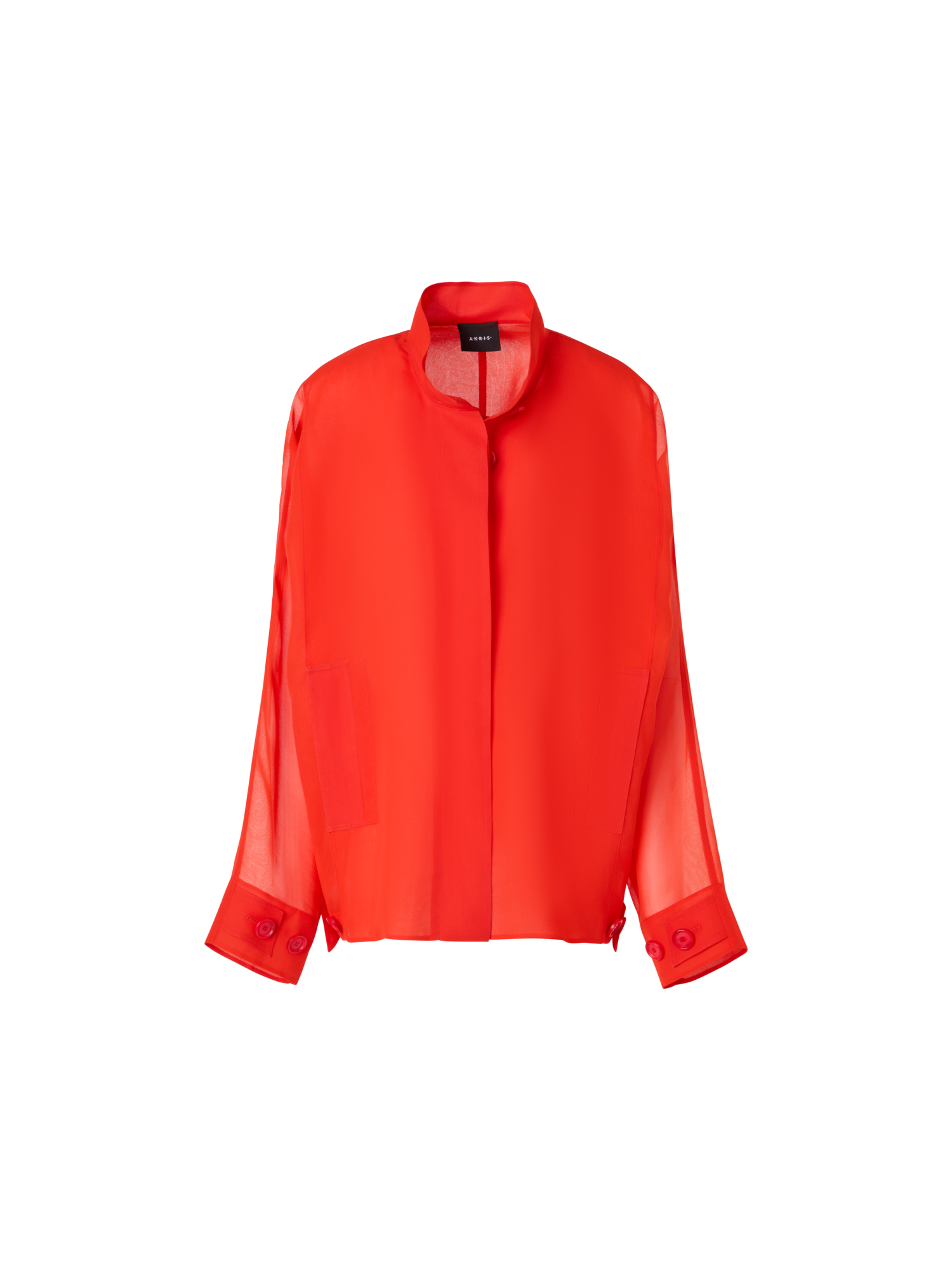 Designer Huma Oversize-Parkajacke aus Seidenorganza - Rot