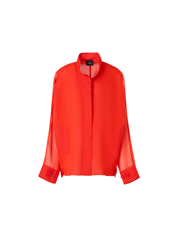 Designer Huma Oversize-Parkajacke aus Seidenorganza - Rot