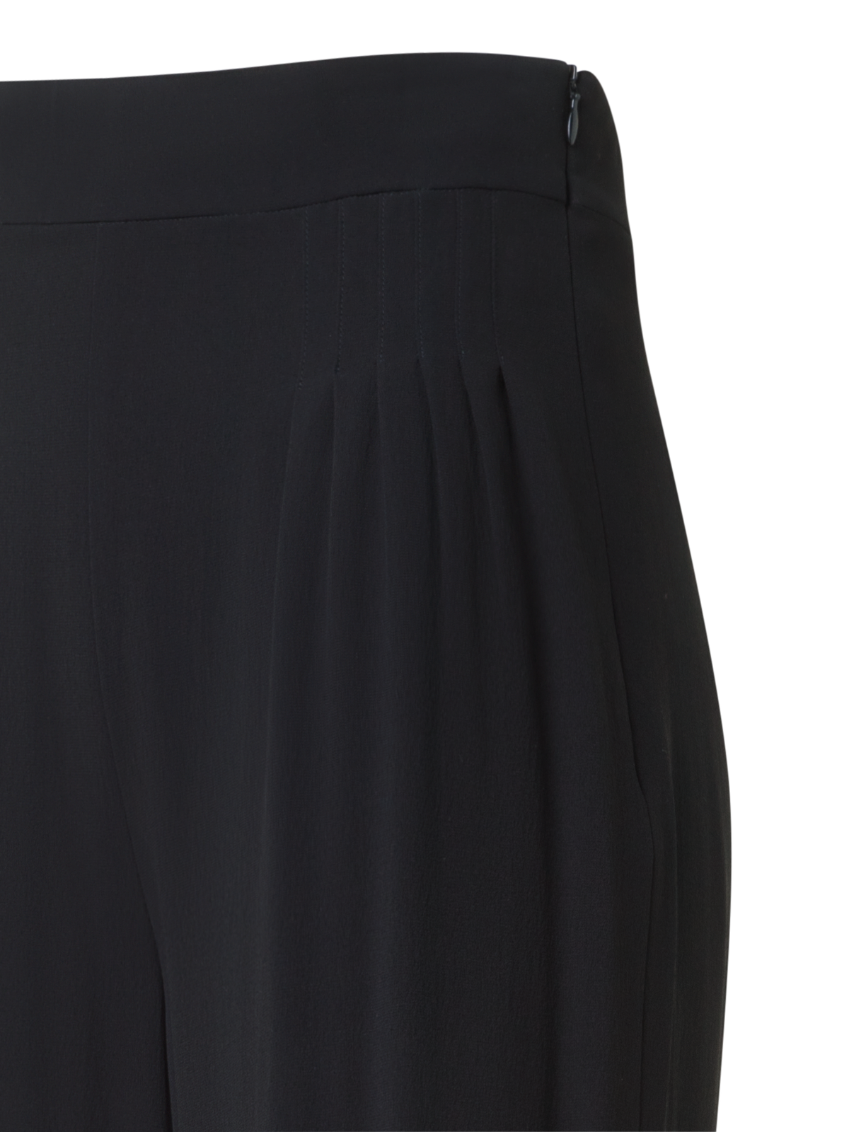 Designer Palazzo-Seidenhose mit seitlichen Schlitzen - Schwarz