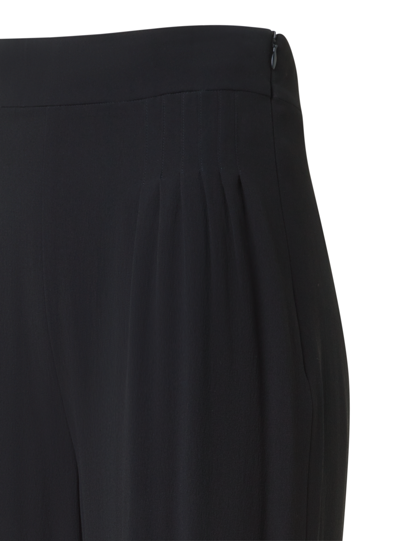 Designer Palazzo-Seidenhose mit seitlichen Schlitzen - Schwarz