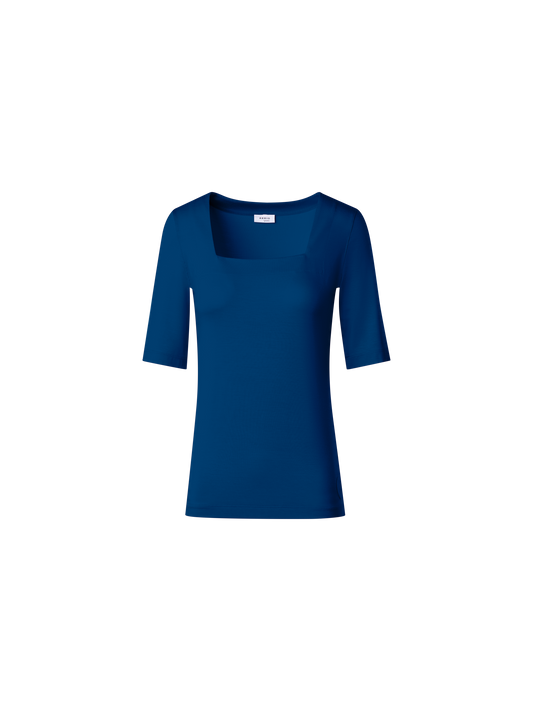 Designer T-Shirt mit quadratischem Ausschnitt - Blau