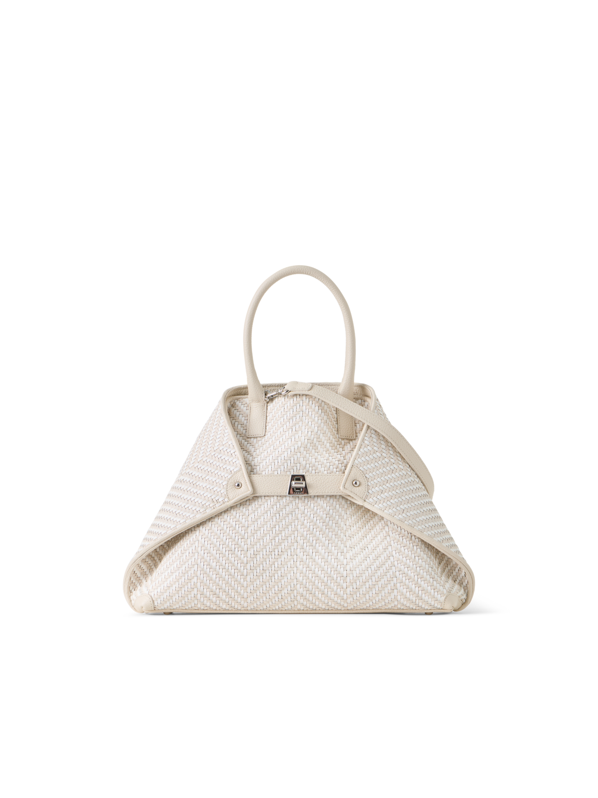 Designer Ai Small Top Handle Tote - Beige - Ecru