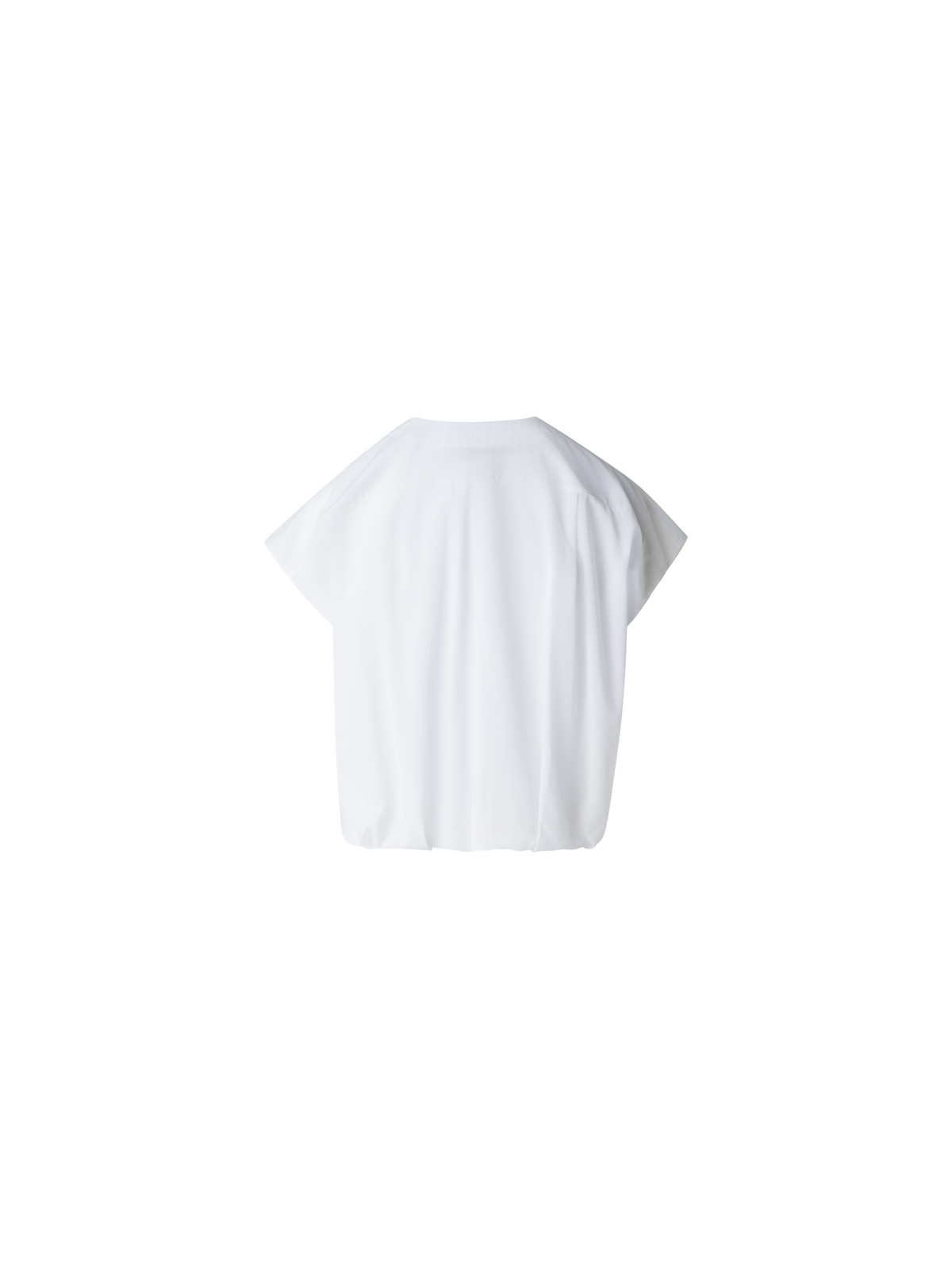 Designer Ärmellose Bluse aus Baumwoll-Voile - Weiss