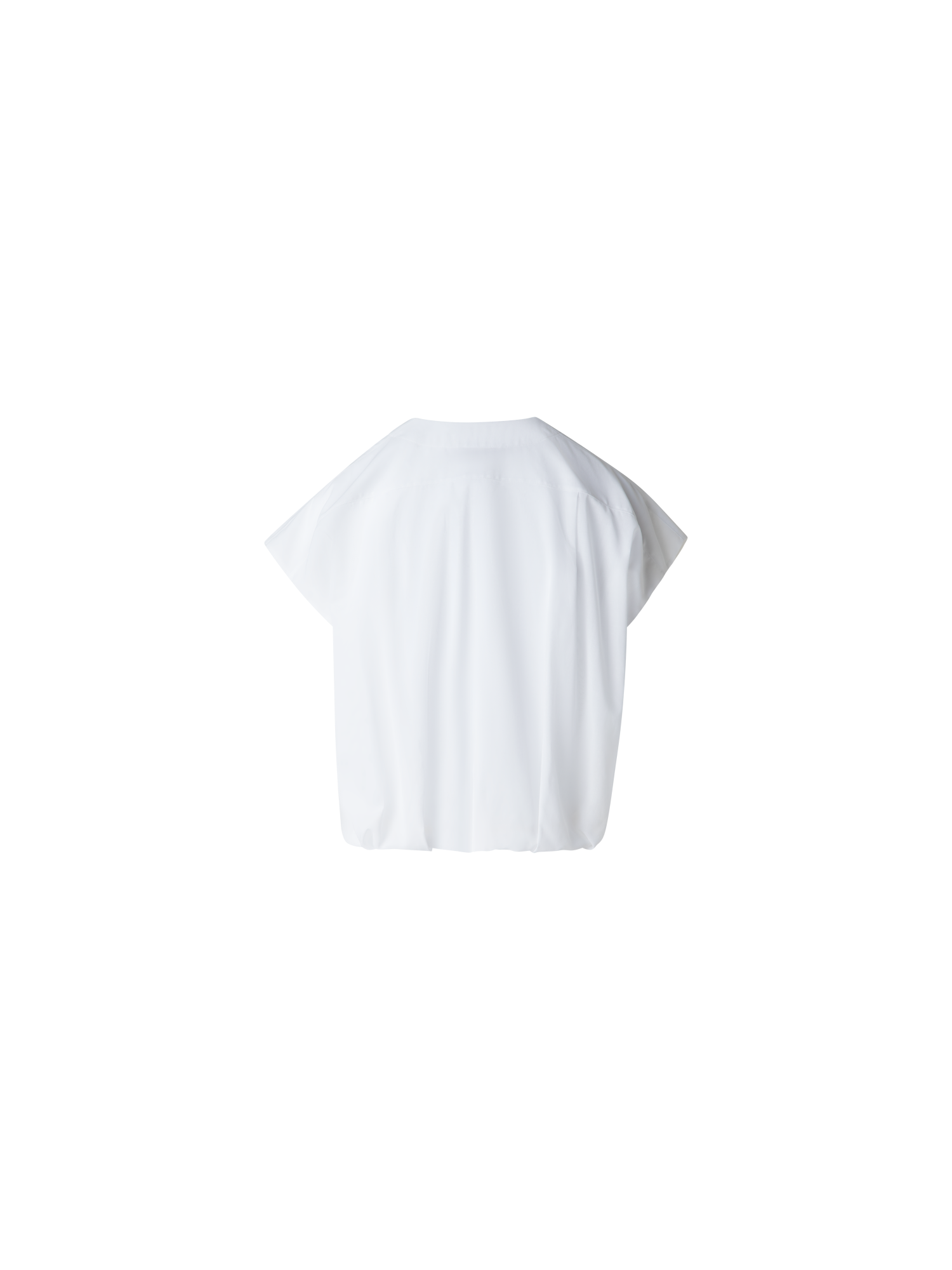 Designer Ärmellose Bluse aus Baumwoll-Voile - Weiss