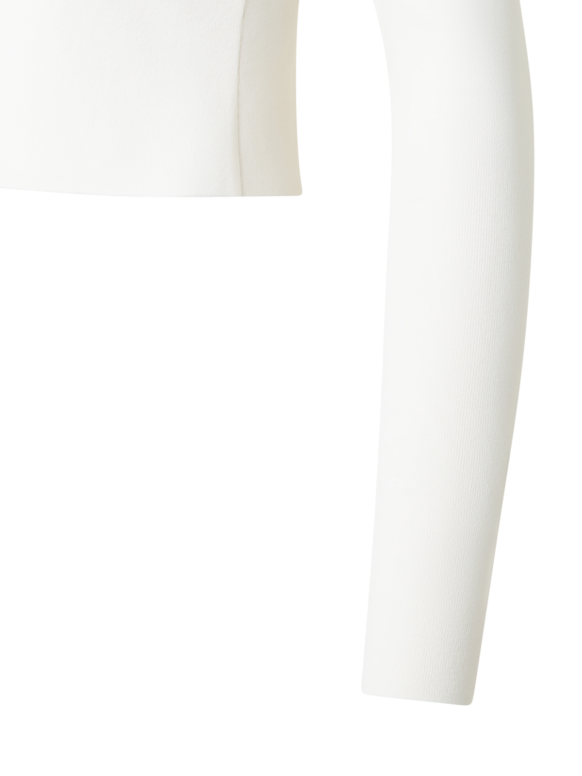 Designer Langärmeliges Cropped-Strick-Top aus Viskose - Weiss