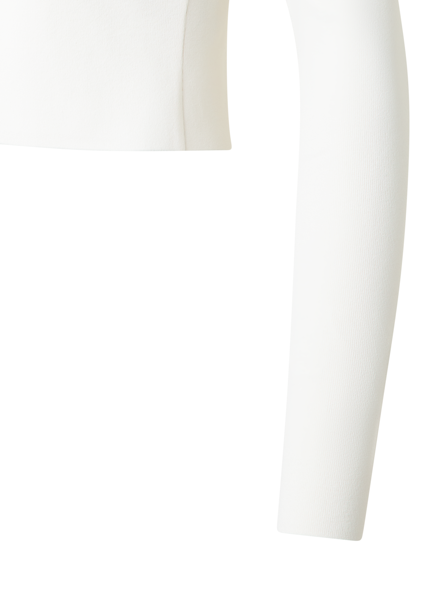 Designer Langärmeliges Cropped-Strick-Top aus Viskose - Weiss