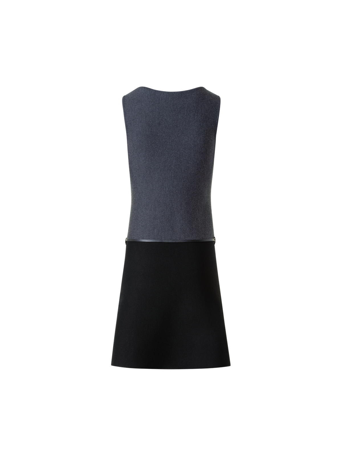 Designer A-Linie Milano Wolle Strickkleid mit Gürtel - Schwarz - Grau - Bunt