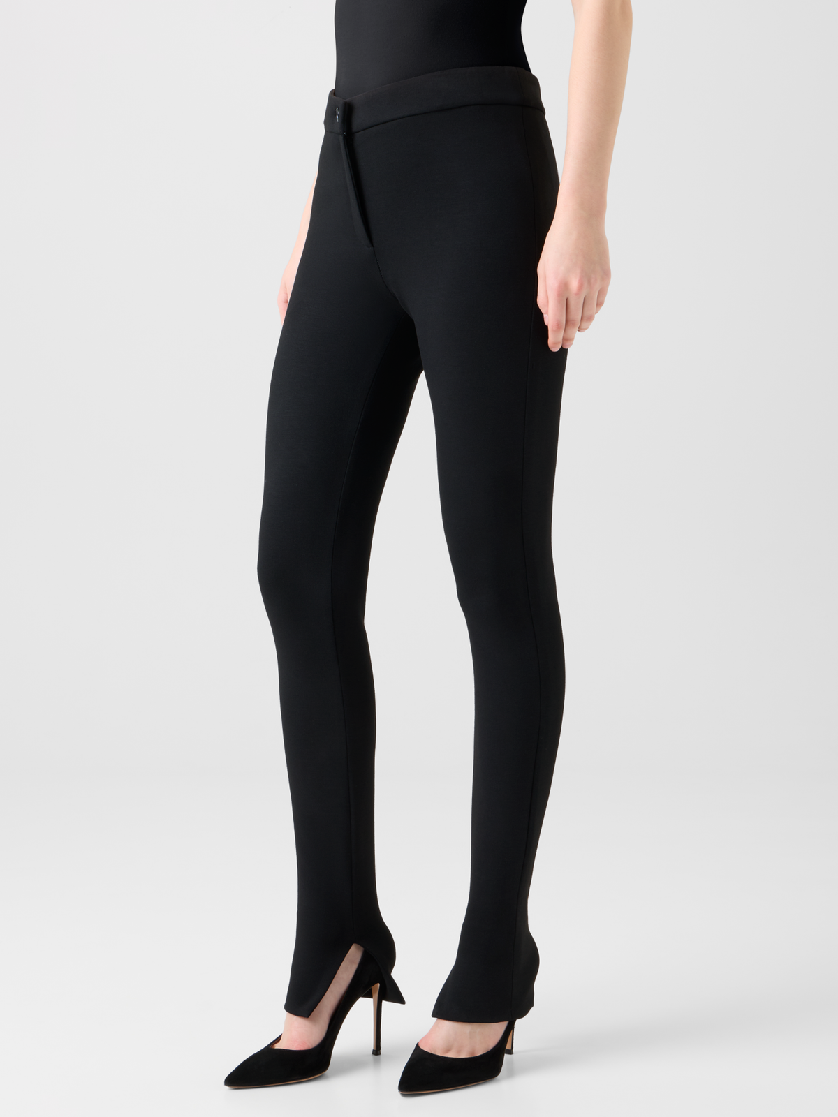 Designer Skinny Leggings aus Stretch-Jersey - Schwarz #editorial