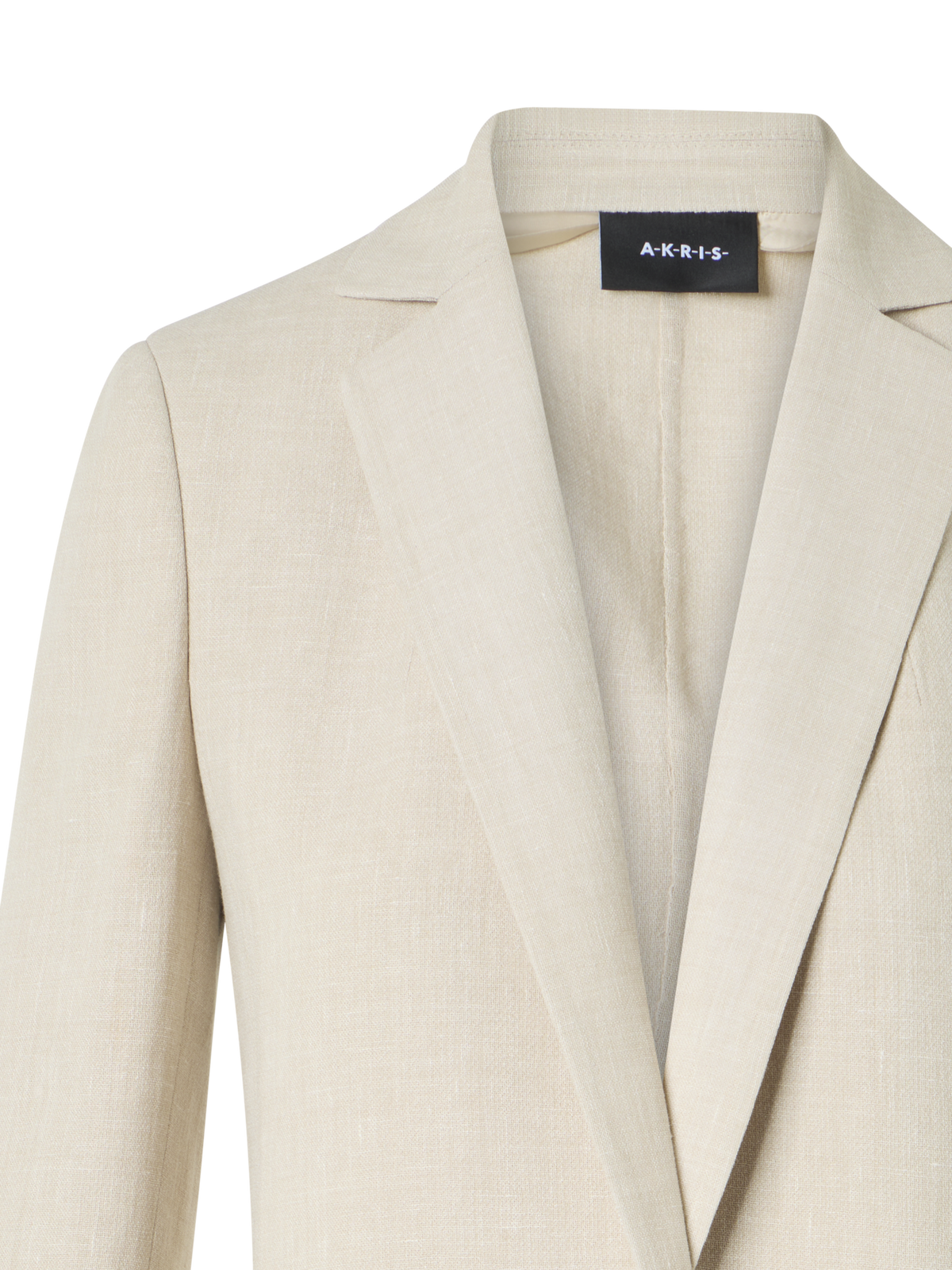 Designer Pekka lange Jacke aus Leinen-Woll-Doubleface - Beige