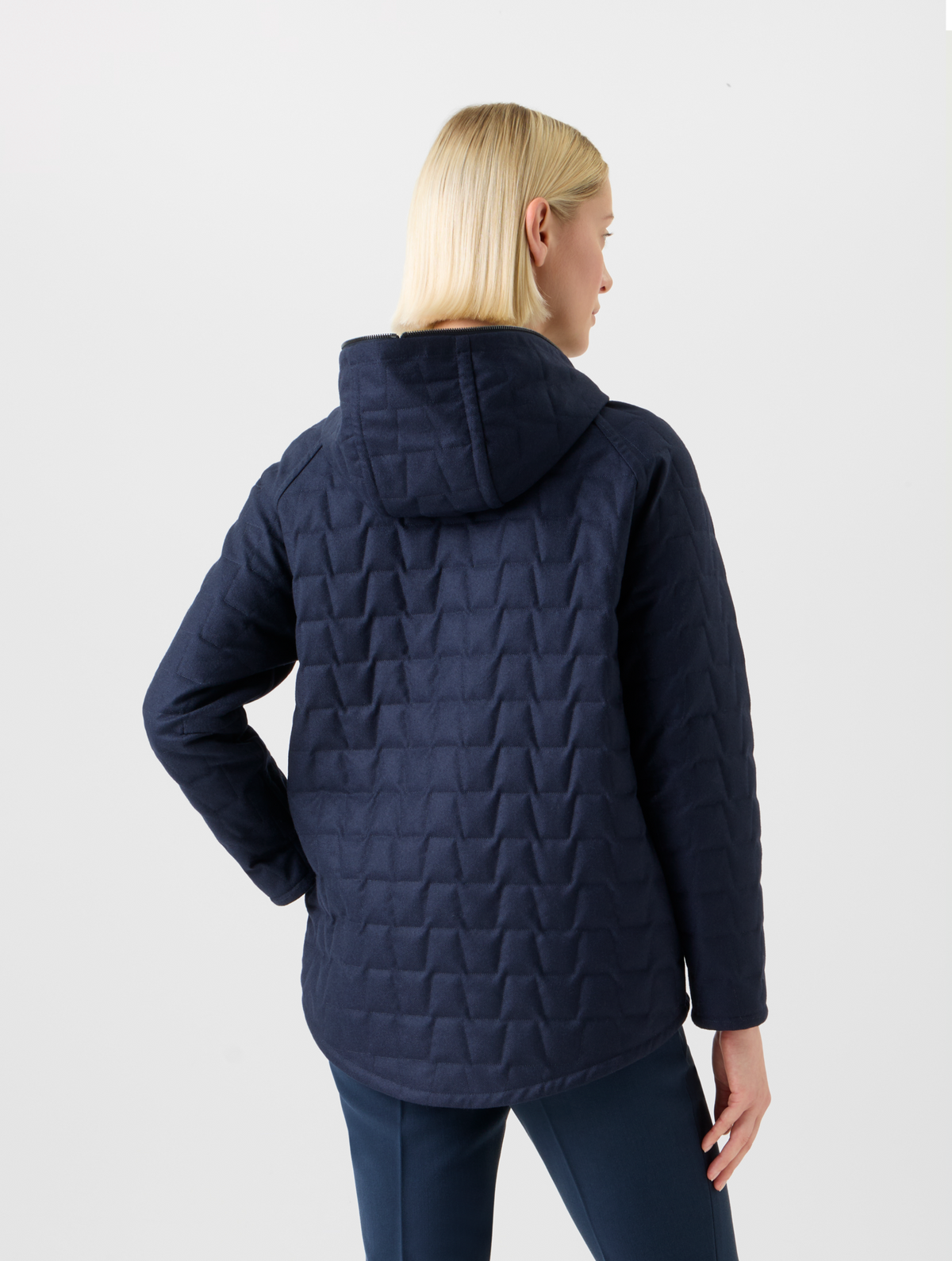 Designer Wende Steppjacke Storm-System® mit Kapuze - Dunkelblau - Blau #editorial