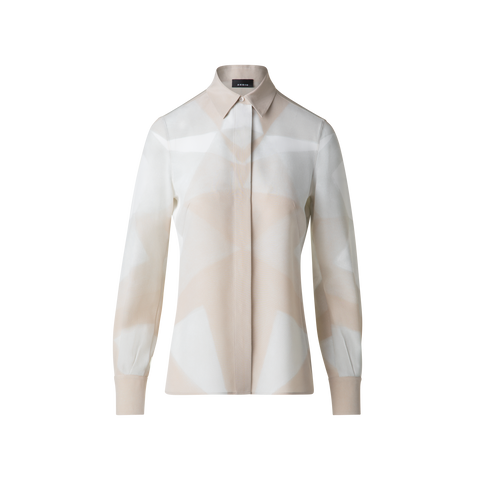 Seidenbluse mit Chiaroscuro Druck
