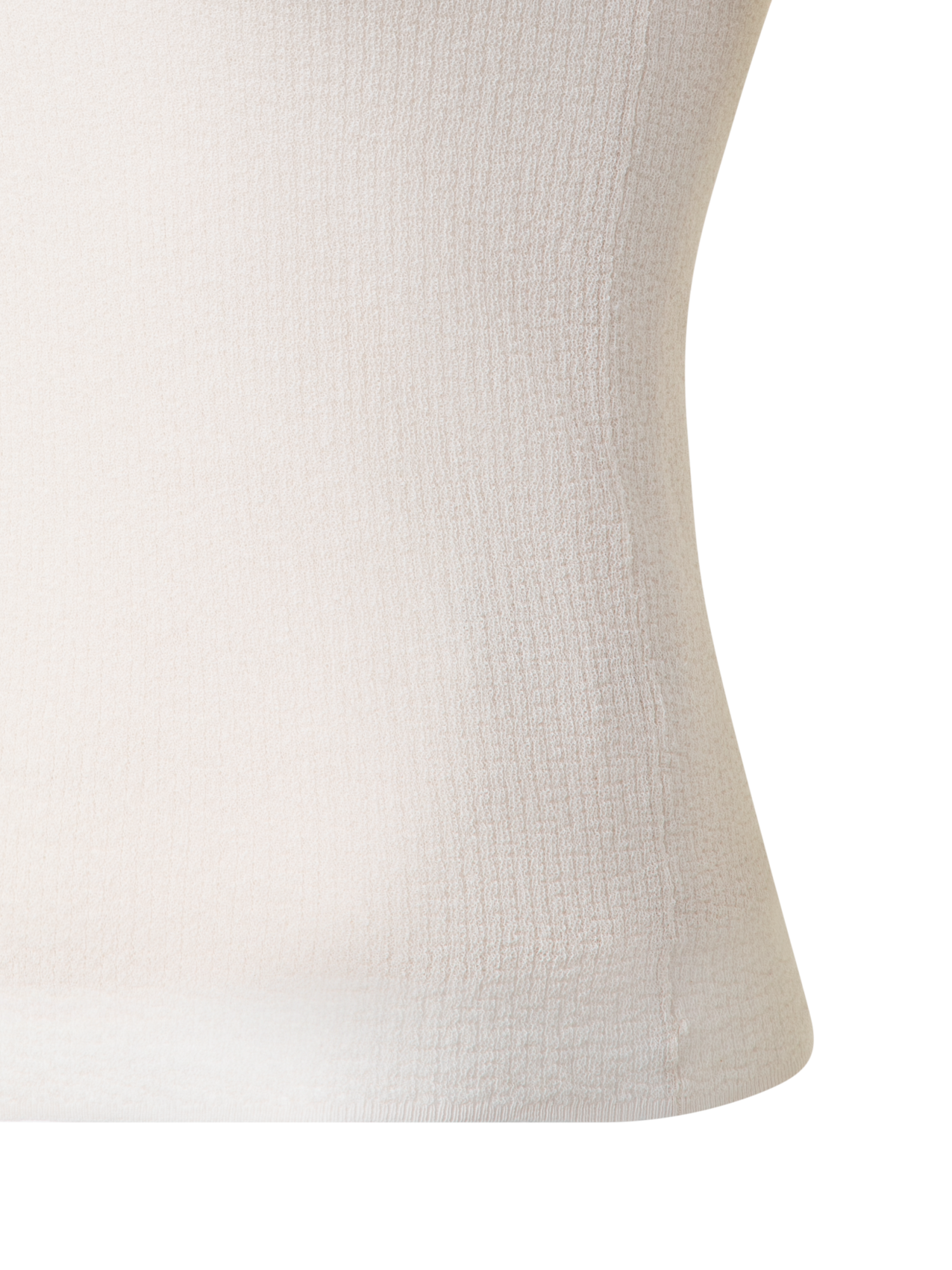 Designer Stricktop aus halbtransparenter Baumwolle - Beige