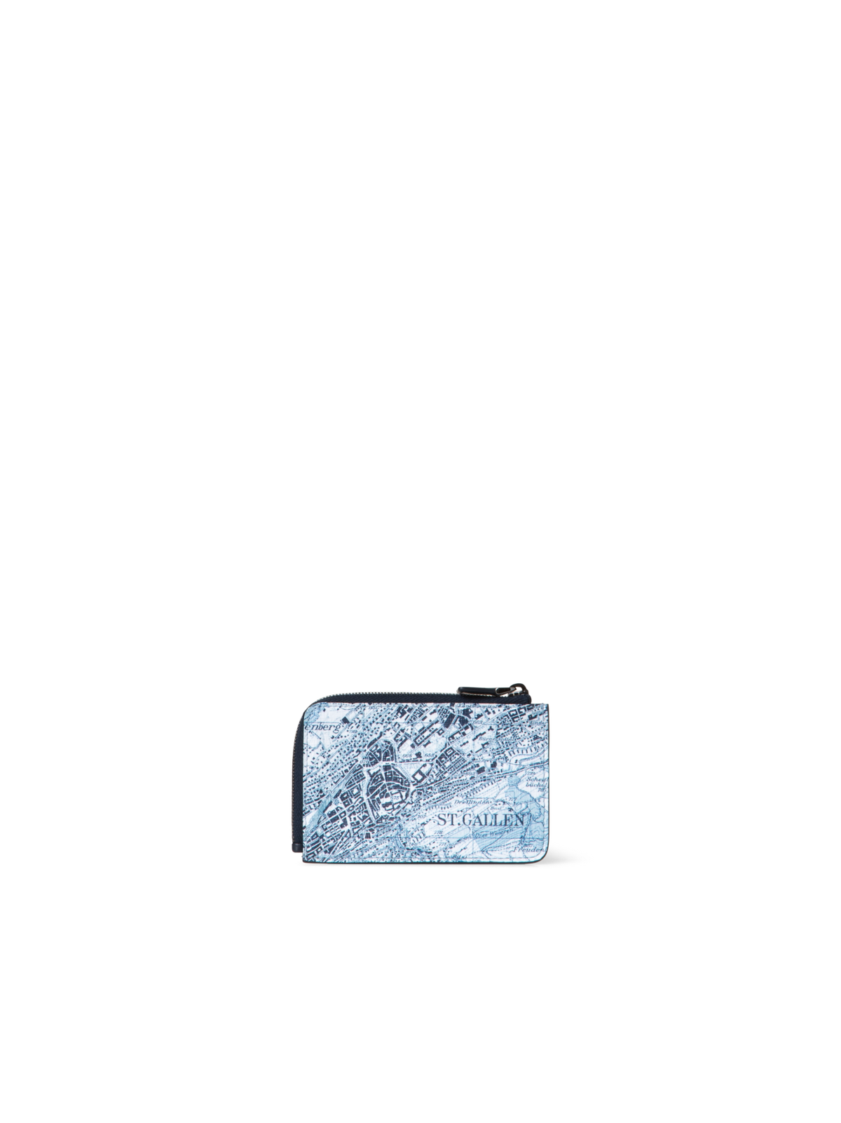 Designer Small Wallet mit St. Gallen Map Druck - Blau - Bunt