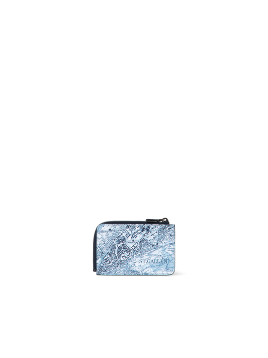 Designer Small Wallet mit St. Gallen Map Druck - Blau - Bunt