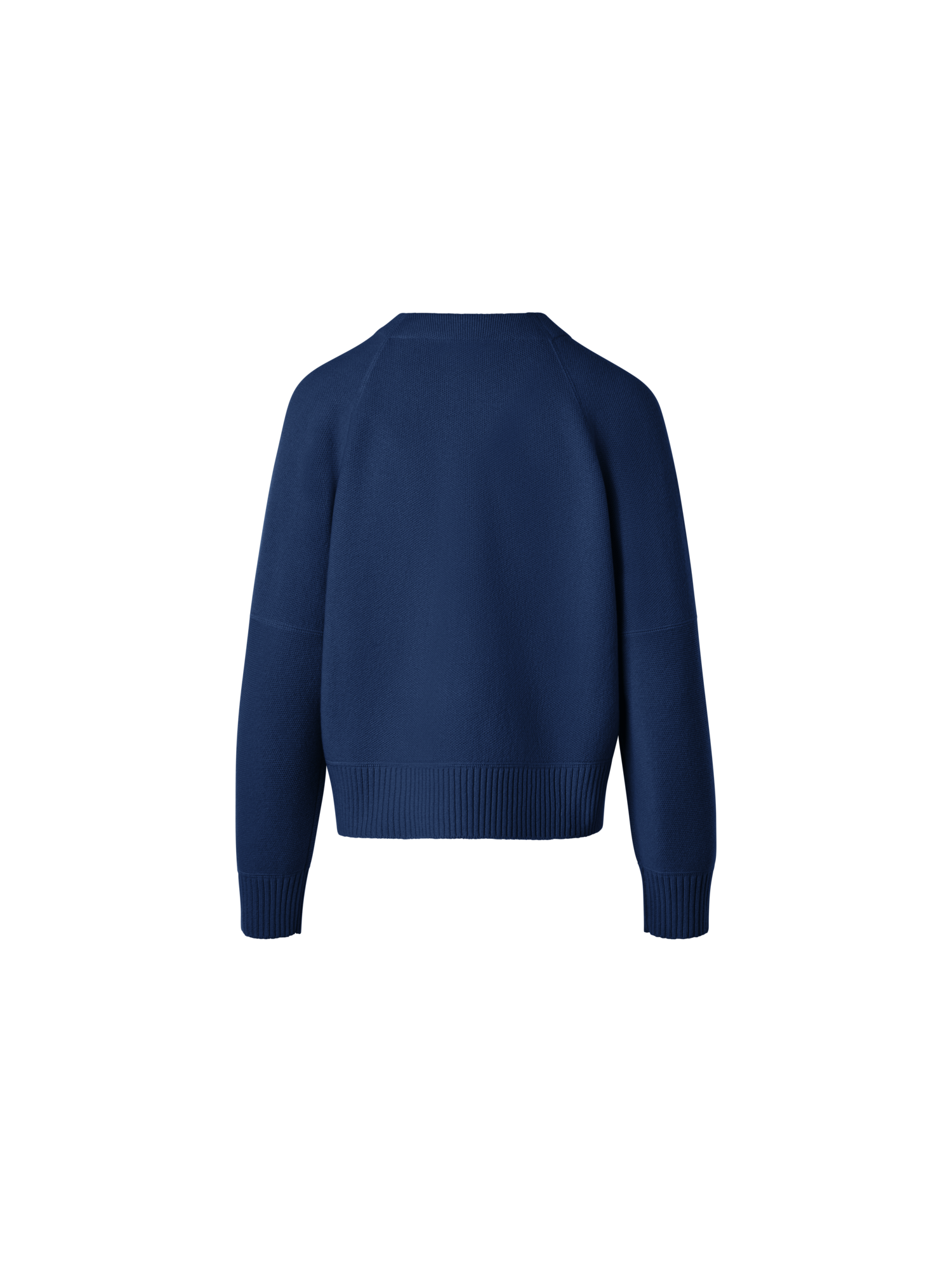 Designer Kaschmir-Piqué Cardigan mit Reissverschluss - Dunkelblau