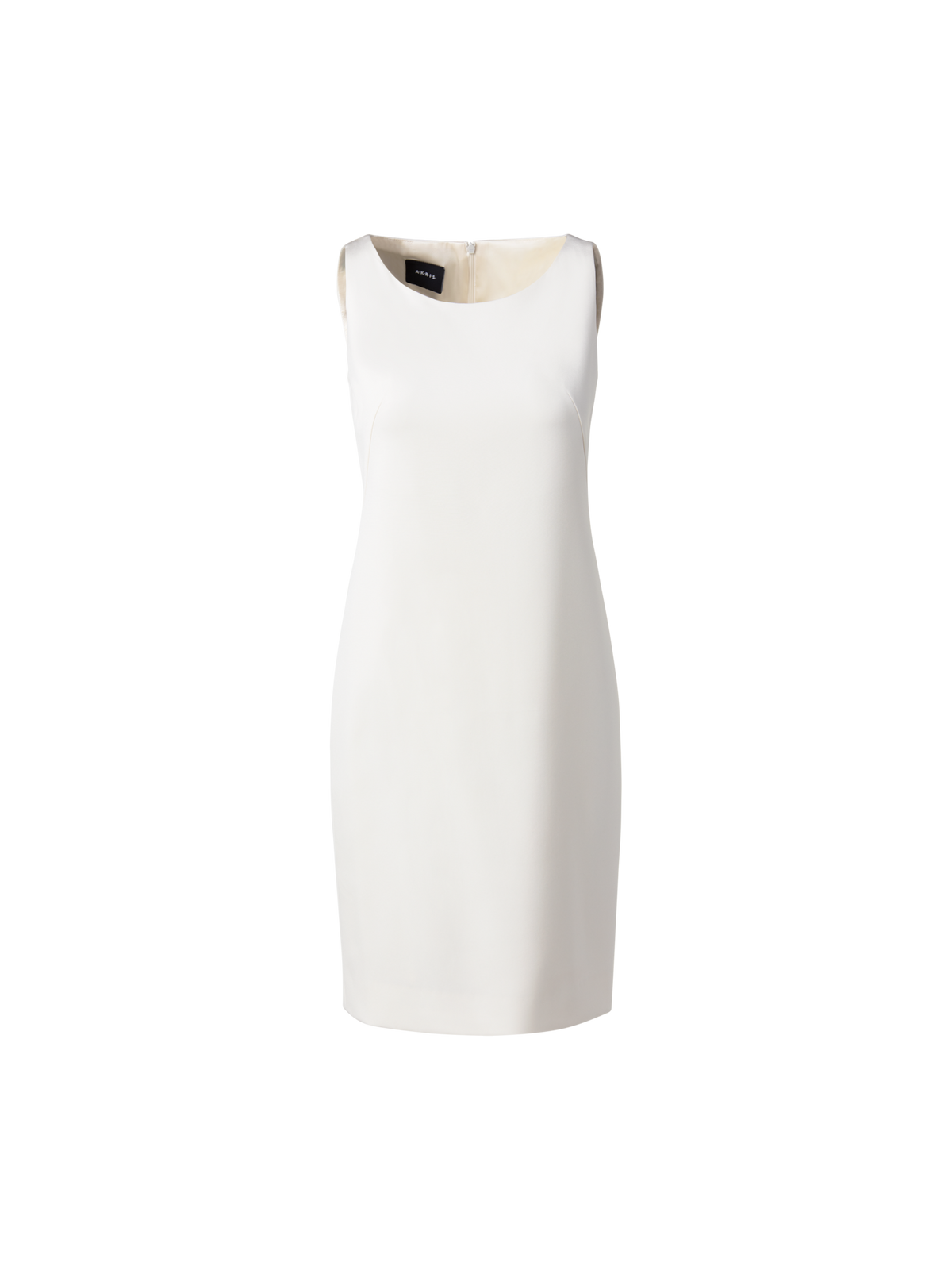 Designer Etuikleid aus Seiden-Stretch-Crêpe - Ecru - Weiss