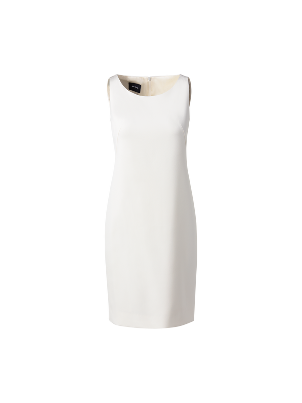 Designer Etuikleid aus Seiden-Stretch-Crêpe - Ecru - Weiss