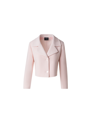 Designer Kurze Jacke aus Wollkrepp-Doubleface - Rosa