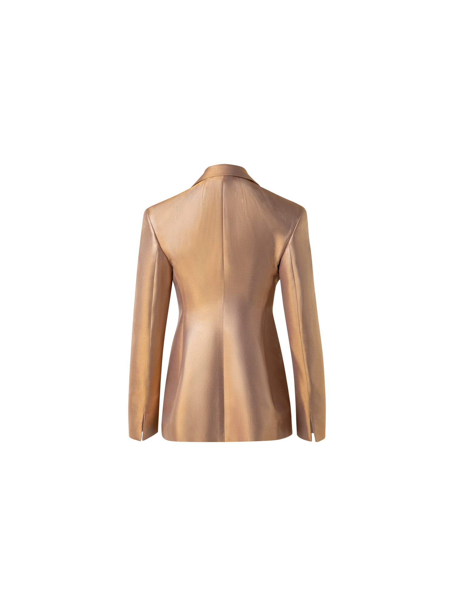 Designer Taillierte einreihige Jacke aus goldenem Lurex - Gold