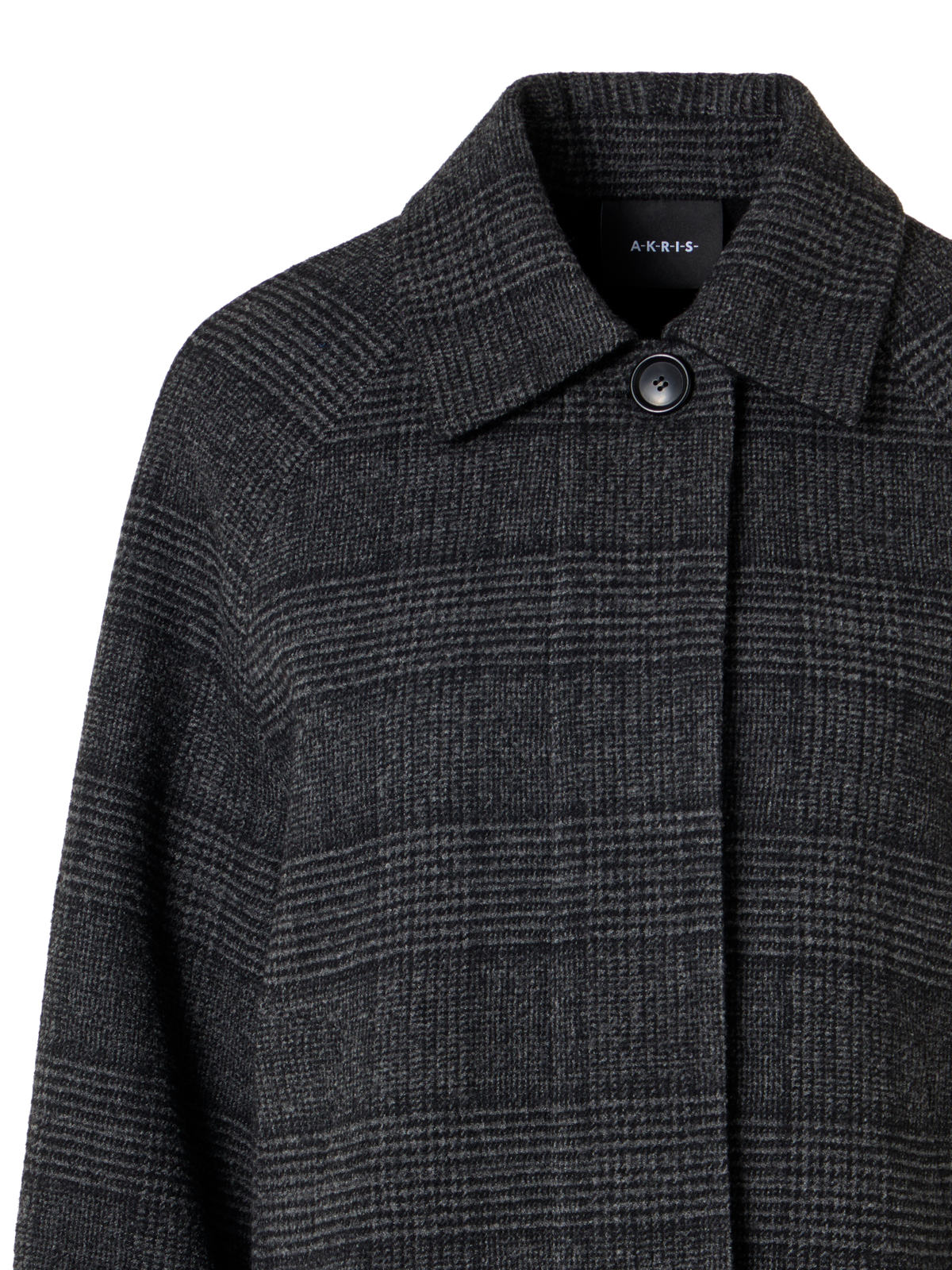 Designer Kurze A-Linien-Jacke mit Glencheck - Schwarz - Grau - Bunt