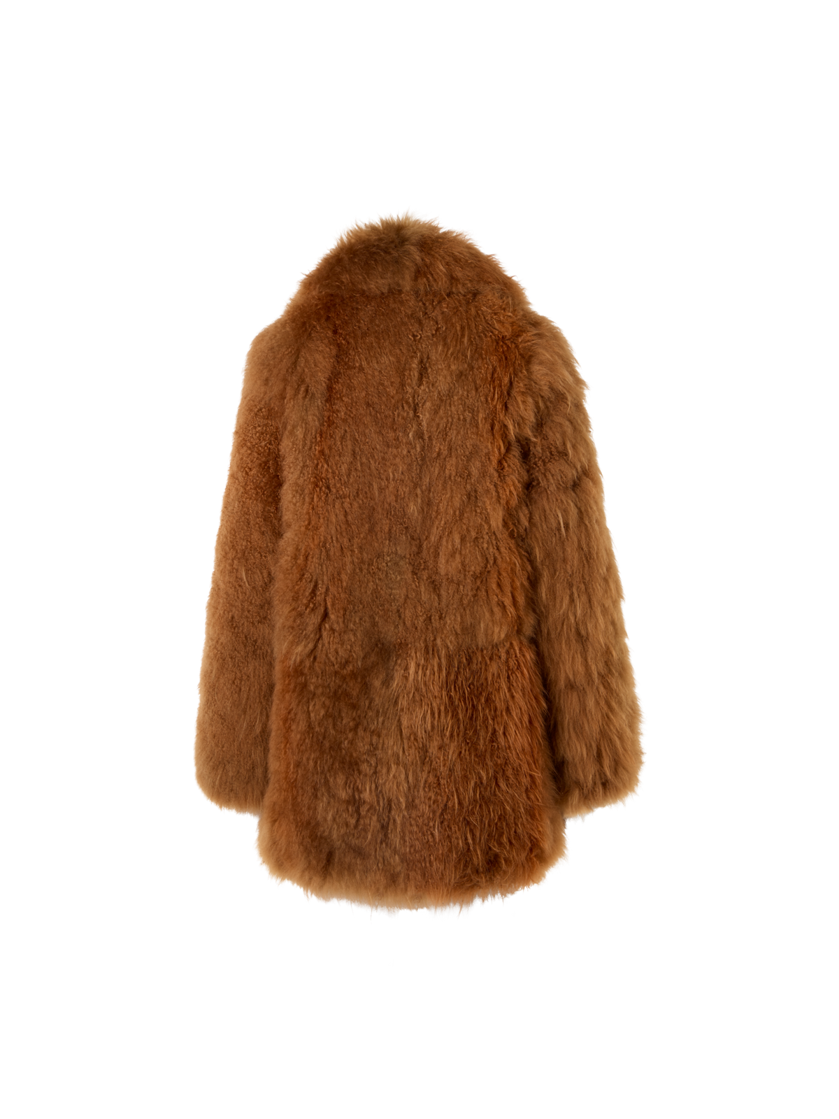 Designer Kurzer Mantel aus Kaschmirziegen-Fell - Braun