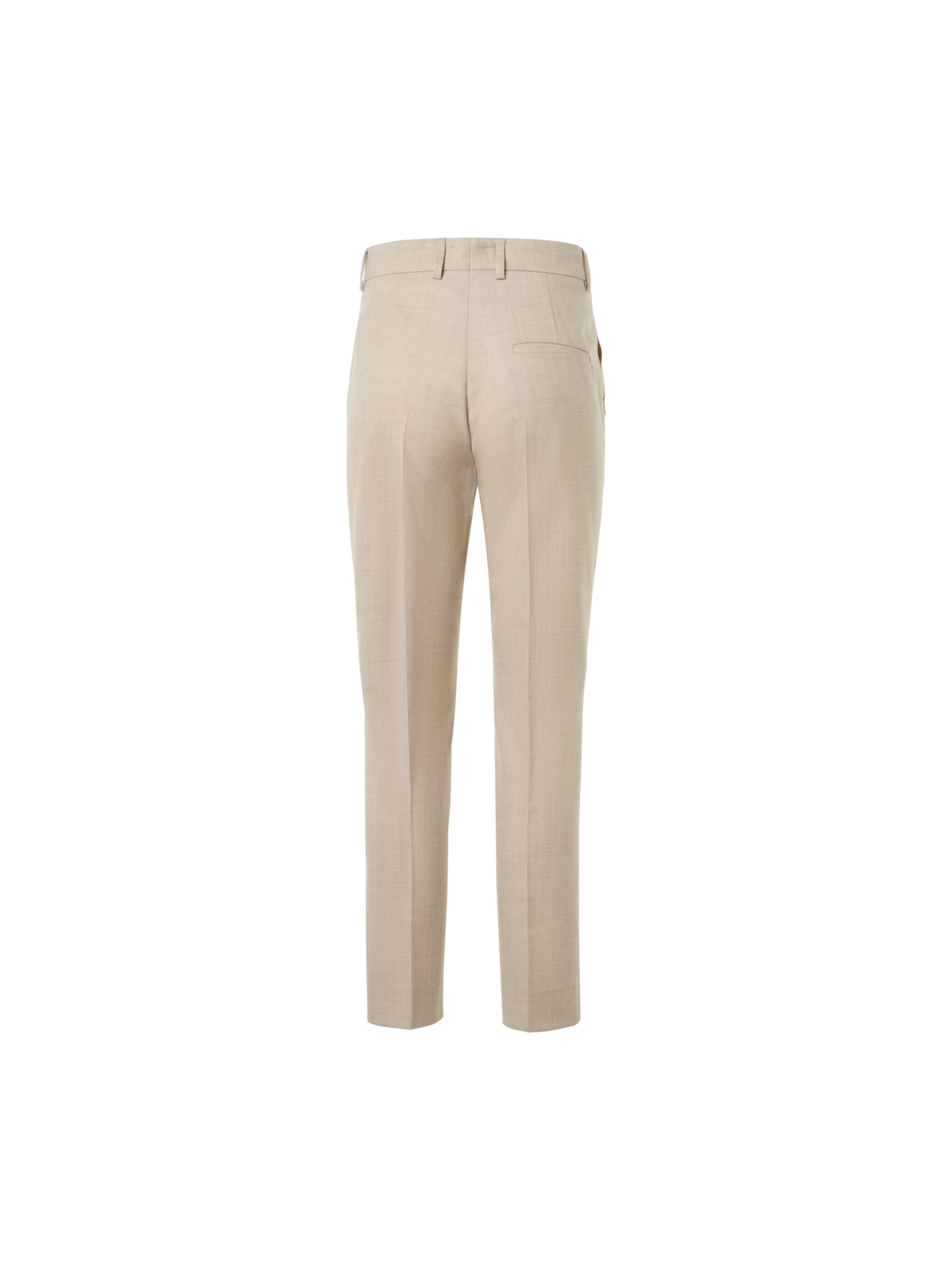 Designer Schmal verkürzte Hose aus Woll-Stretch-Flanell - Beige