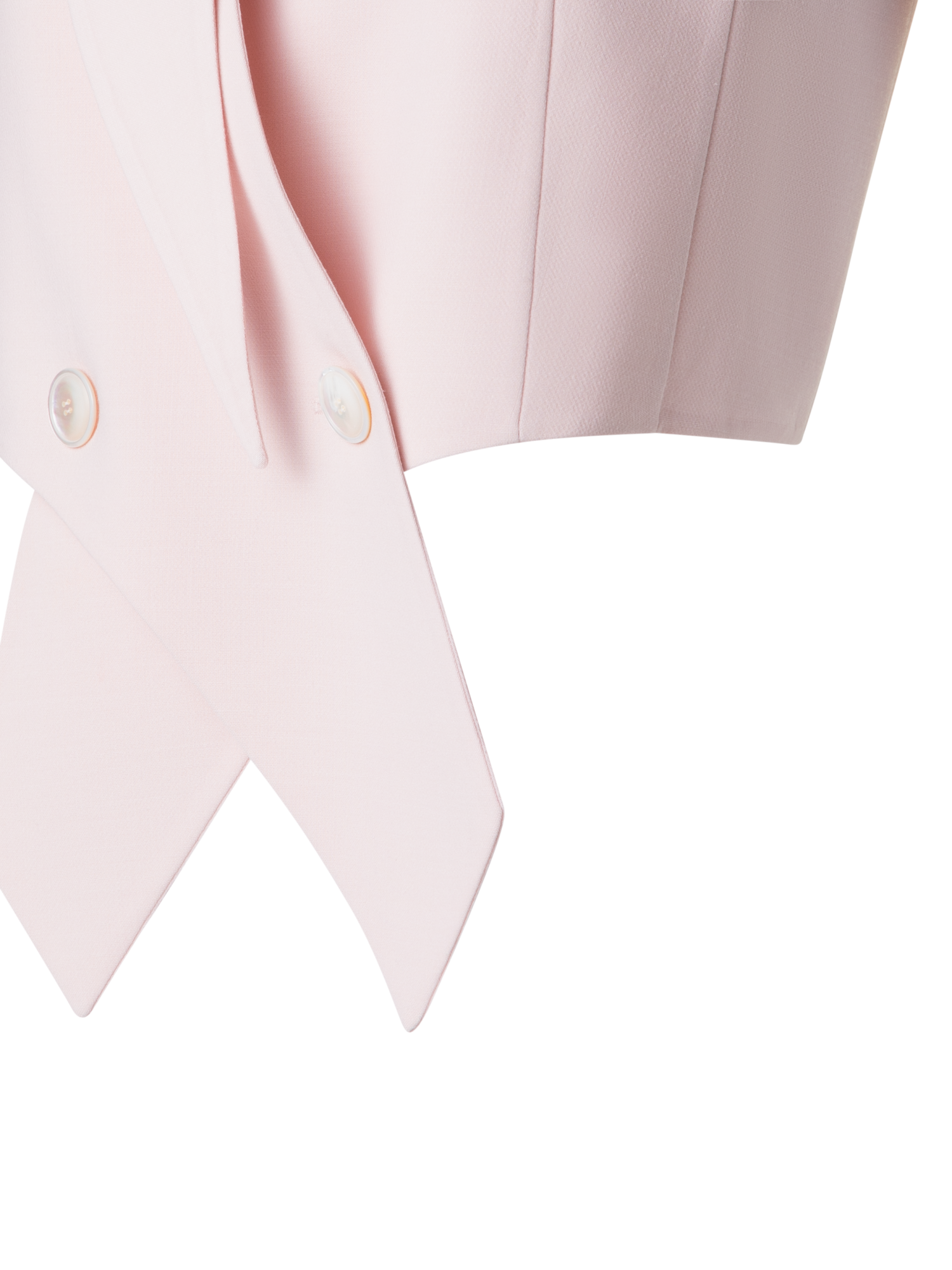 Designer Asymmetrisches Gilet aus Woll-Doubleface - Rosa