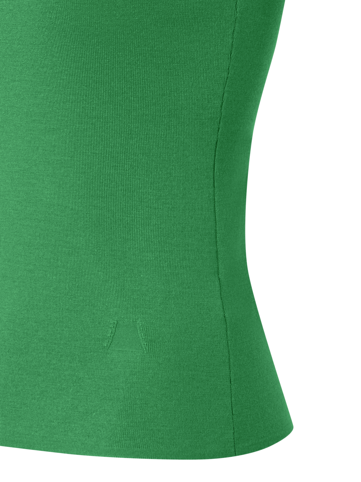 Designer Seiden-Stricktop mit U-Ausschnitt - Grün