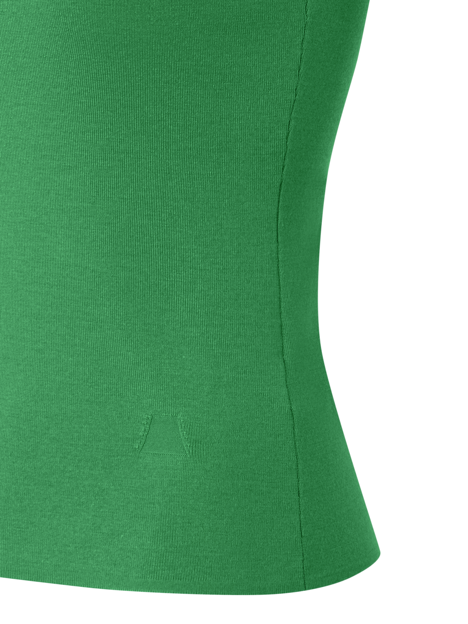 Designer Seiden-Stricktop mit U-Ausschnitt - Grün