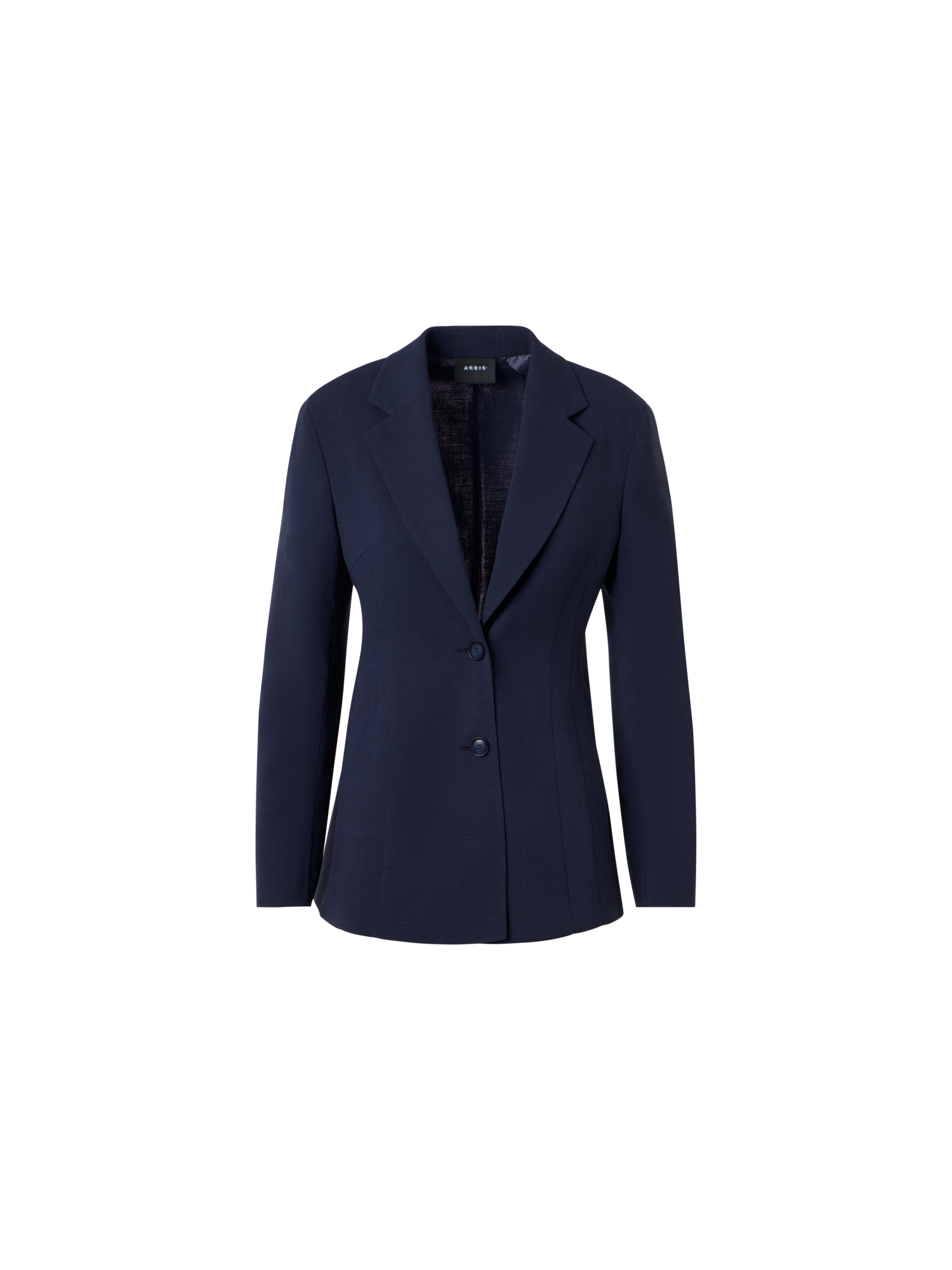 Designer Taillierte Jacke aus Wolle Bi-Stretch Doubleface - Dunkelblau