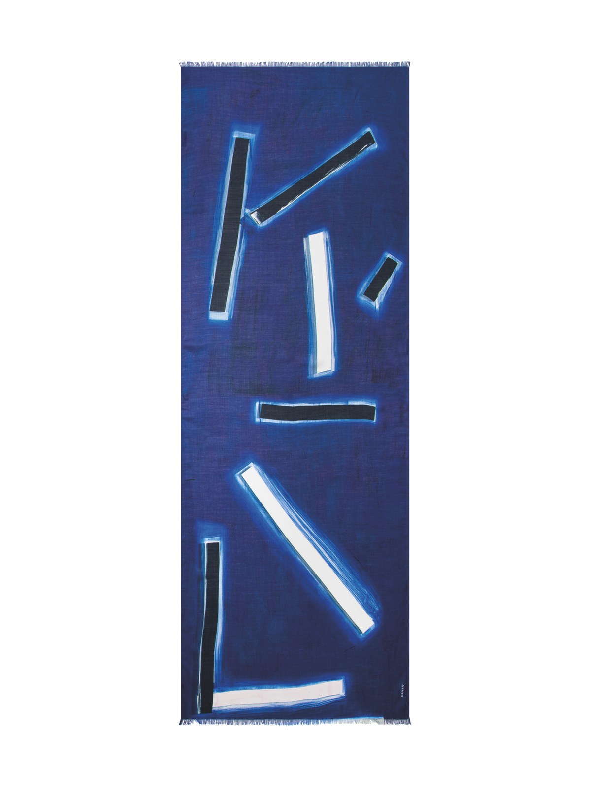 Designer Kaschmirseidenschal mit Blue Angel Druck - Blau - Bunt