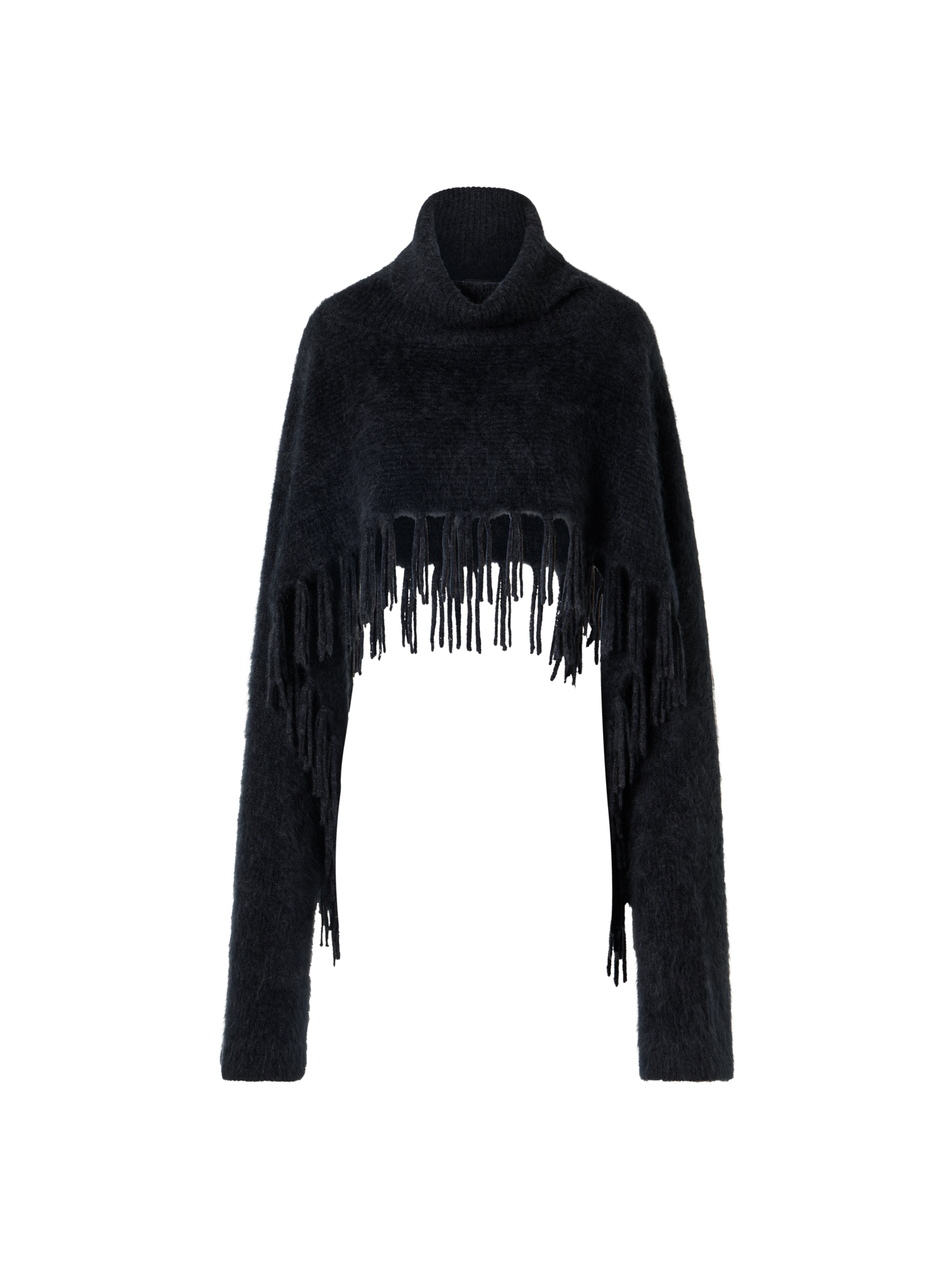 Designer Cape-Schal aus Cloud Cashmere mit Rollkragen - Grau
