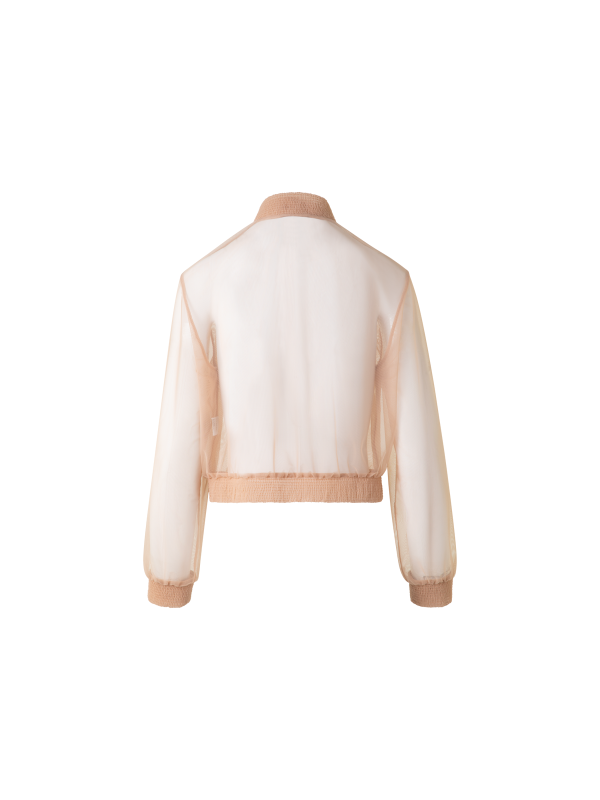 Designer Transparente Tüll-Bomberjacke - Rosa