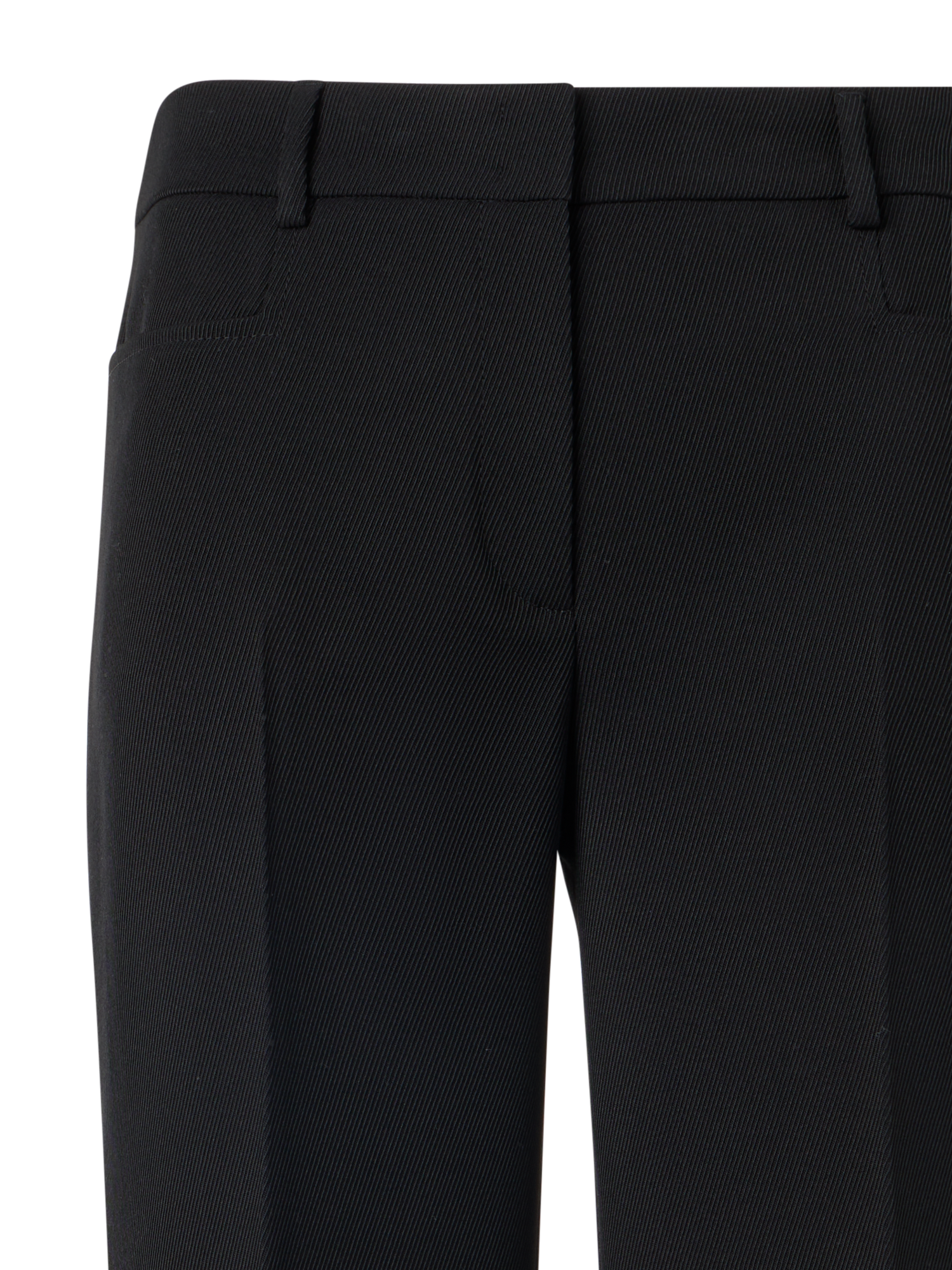 Designer Mikka Straight-Leg Hose aus Woll-Tricotine - Schwarz