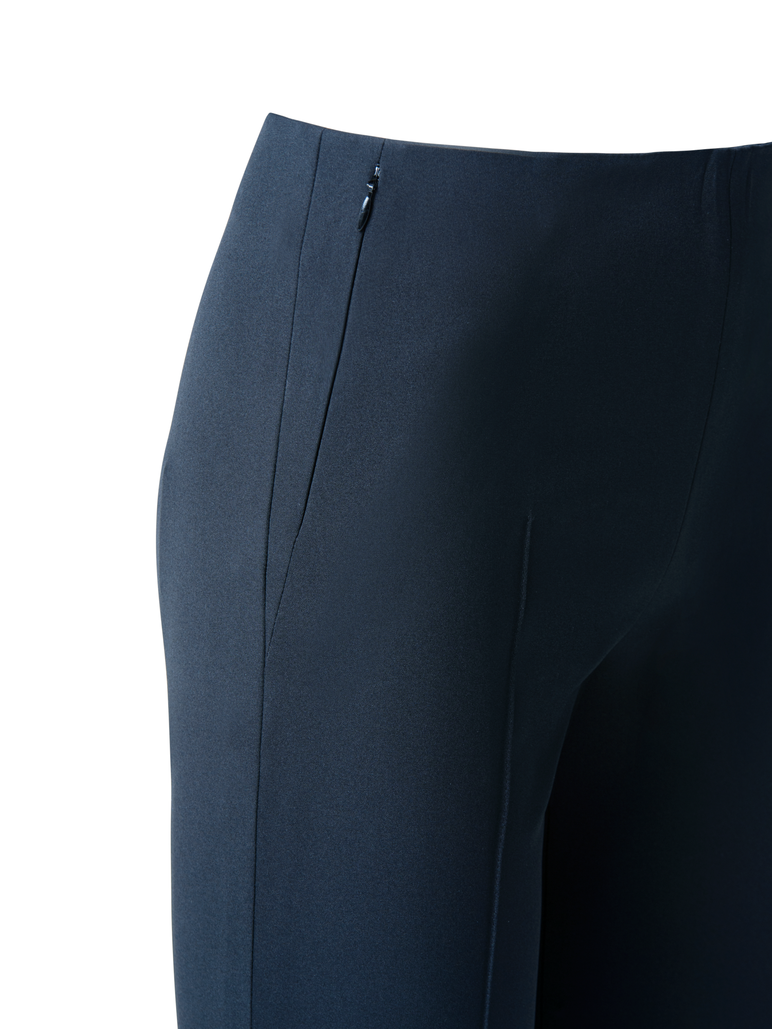 Designer Slim Hose aus Seiden-Stretch-Crêpe - Dunkelblau - Blau