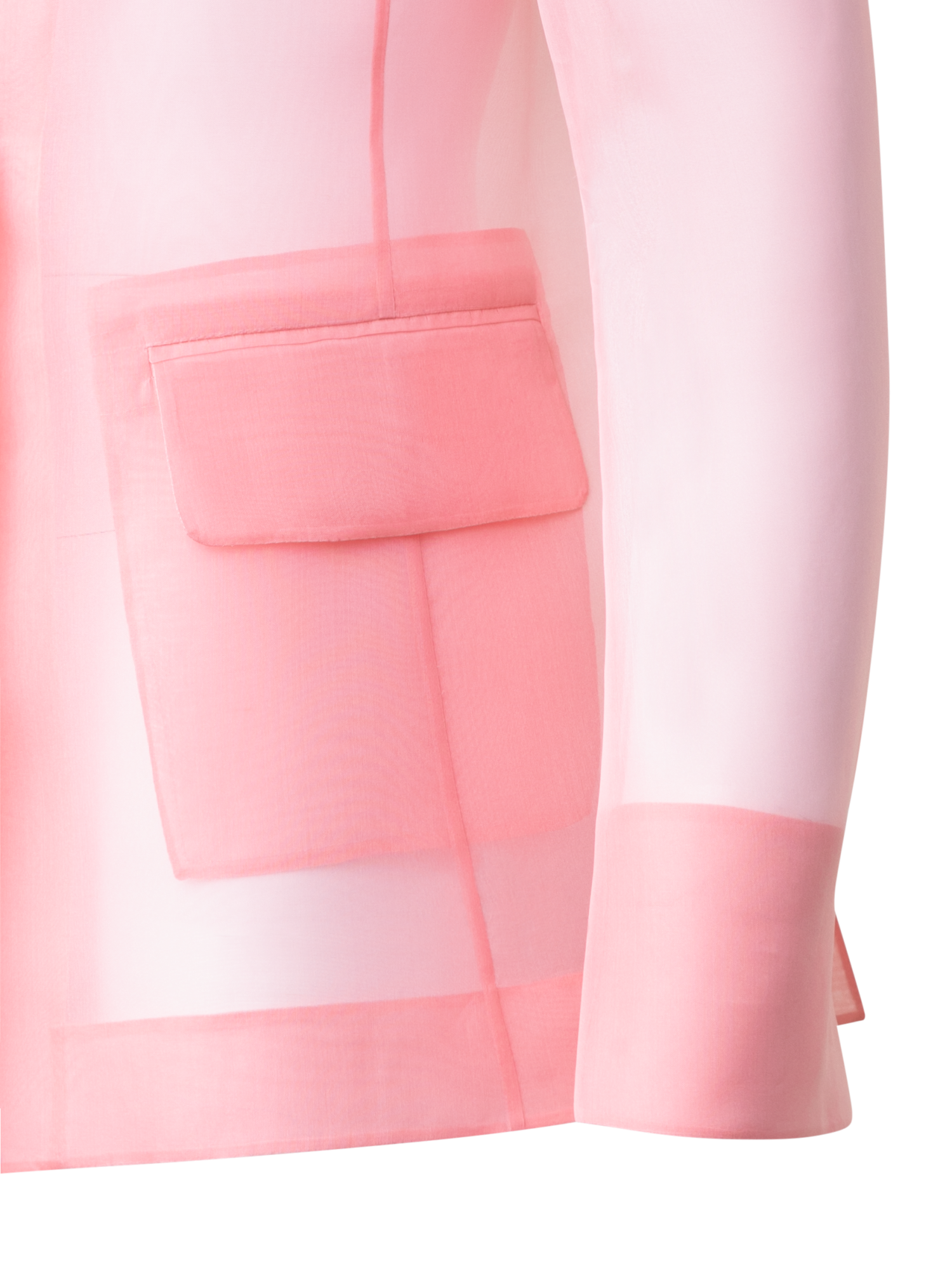 Designer Langer transparenter Seidenblazer - Rosa