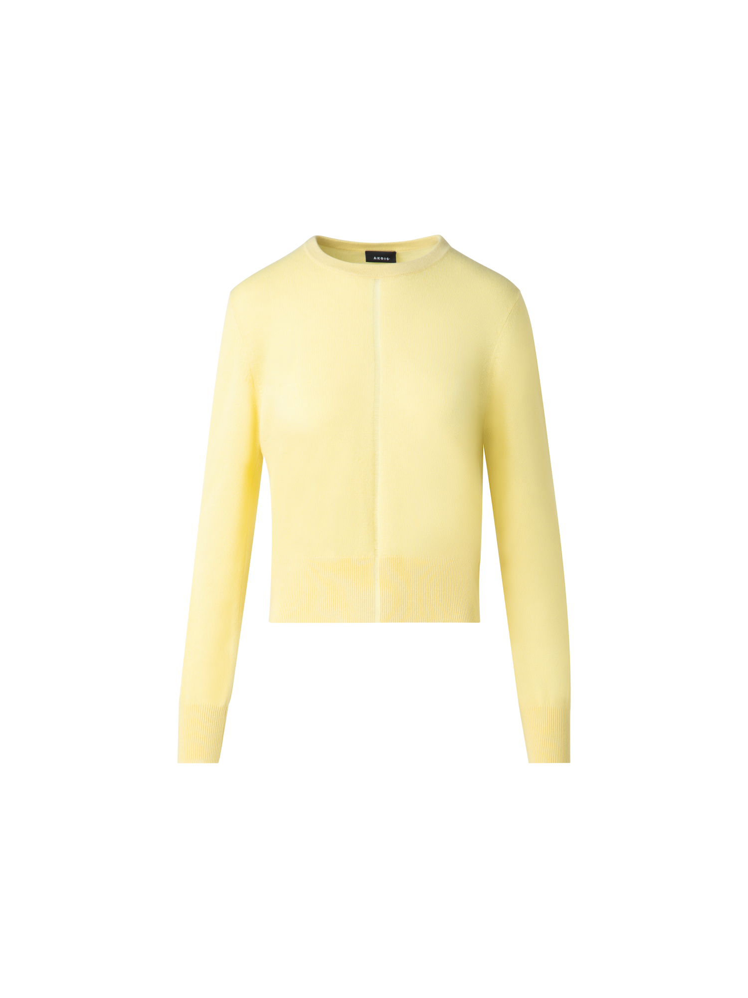 Designer Kaschmirpullover mit transparentem Streifen - Gelb