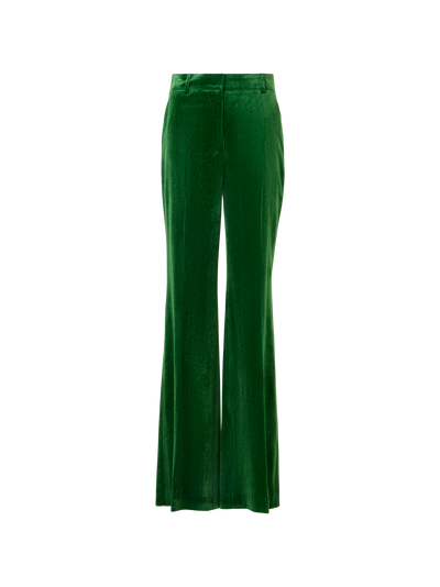 Designer Weite Hose aus fliessendem Cord - Grün