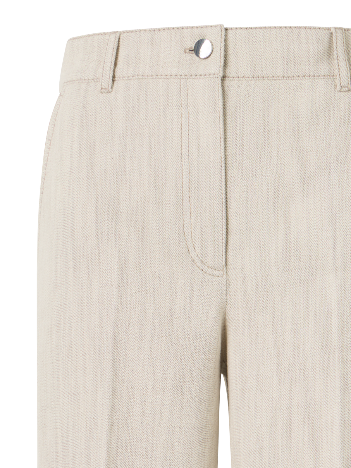 Designer Verkürzte weite Denim-Hose mit hohem Bund - Ecru